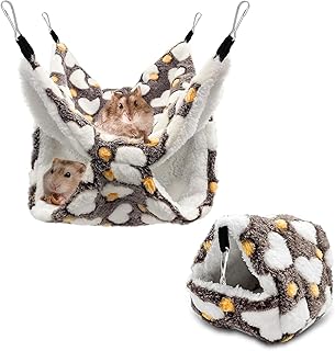 Wekuw Meerschweinchen Hängematte, 2 Stück Hängematte für Kleintiere Kuschelhöhle Meerschweinchen Käfig-Hängematte Set Zubehör Frettchen Käfig, für Hamster, Meerschweinchen, Chinchilla product image