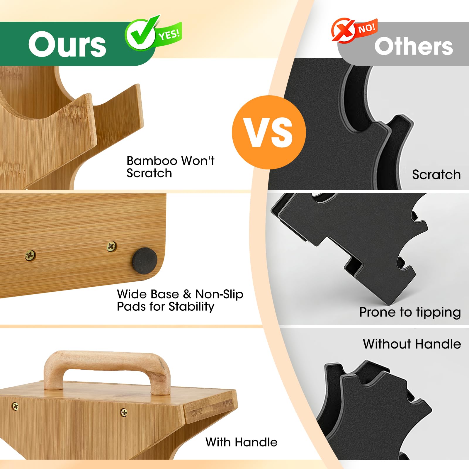 4 Niveaux Support d'Haltères, Support à Haltères, de Poids en Bois Compact Gym Stockage, Convient pour Ranger des Haltères de 3-7KG, pour le Bureau, la Salle de Sport, Salon, 35,5x14,5x46cm