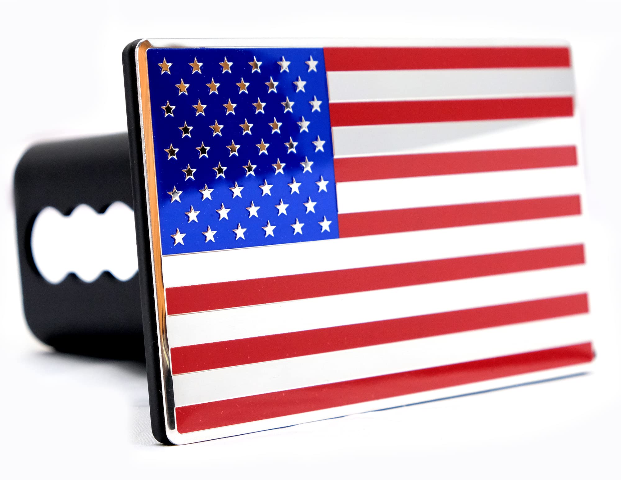 EVerHITCH USA Flag Stainless Steel Trailer Hitch Cover - View #3