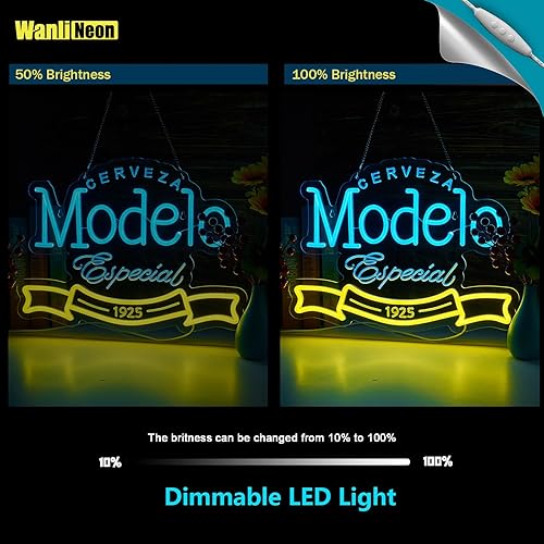 Miniatura 3 de Letrero de neón modelo para decoración de pared, barra de cerveza regulable, luces LED para hombre, cueva, dormitorio, hogar, tienda, pub, bistró,