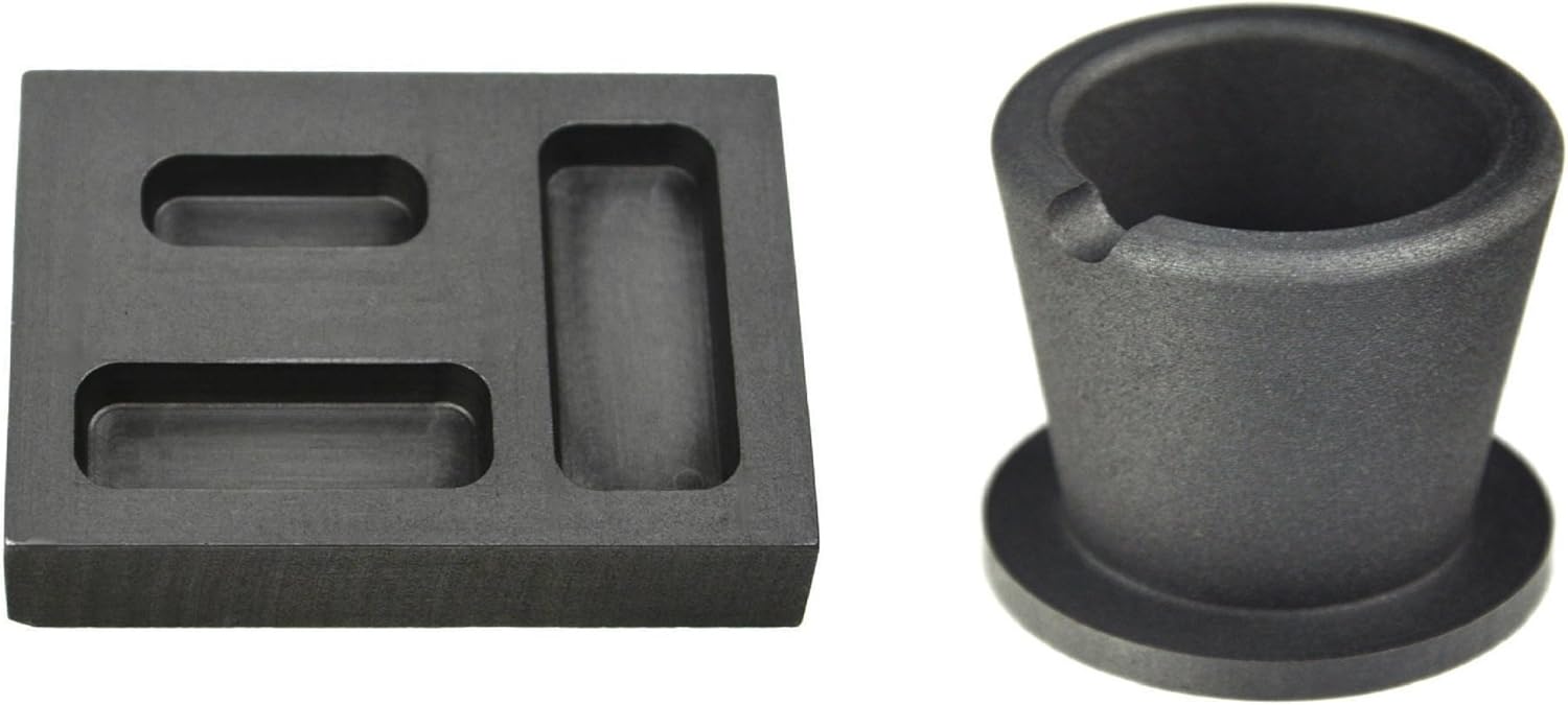 Crucible Cup 1/4-1/2-1 oz Gold Combo Ingot Mold Smelting Casting Refining Scrap Precious Metal Gold Silver Copper Jewelry