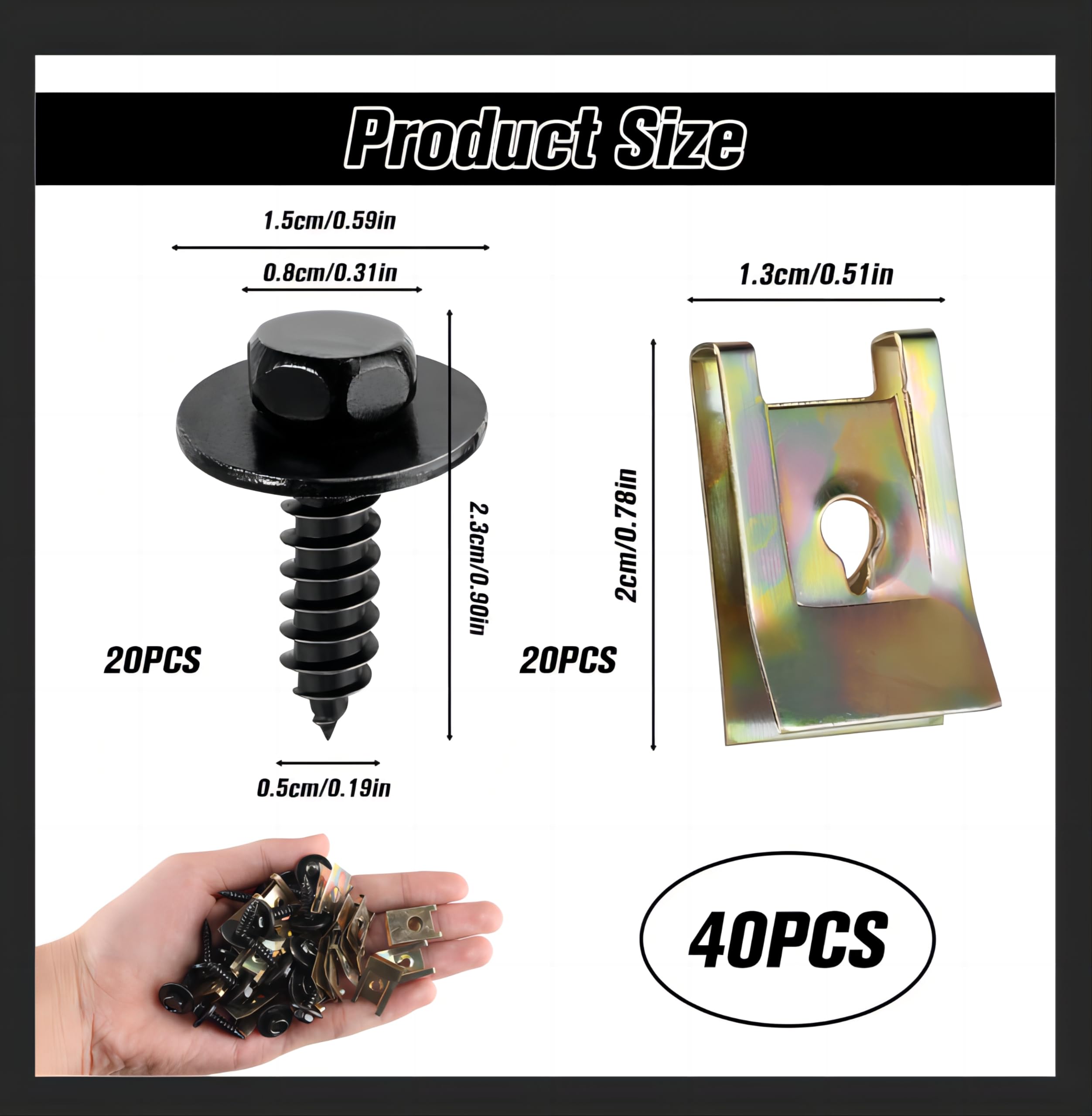 Kit De Fixation Garde-boue 20 Pièces - Clips Et écrous En U, Anti-éclaboussures Pour Voiture
