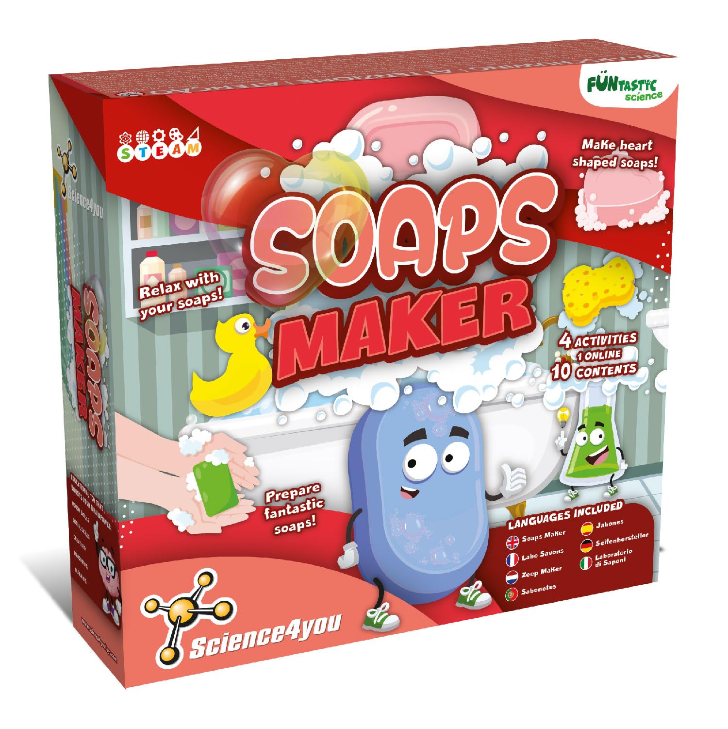 Science4you Soap Making Kit for Kids - Make your Own using Different Moulds - Educational Science, Stem Toy Children 7 8 9 10 11 12+ Age