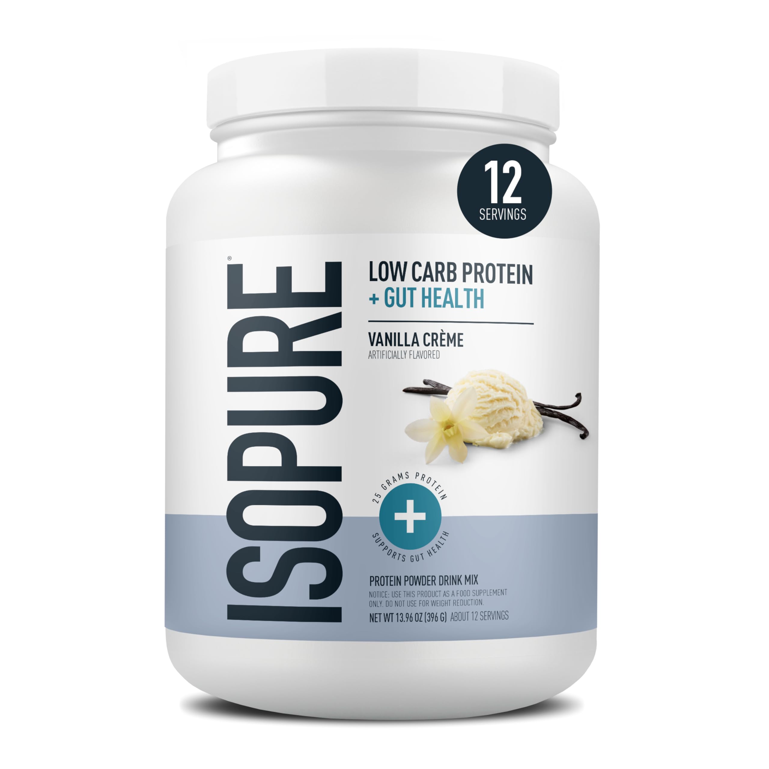Isopure Protein + Gut Health & Immune Support Powder, Vanilla Crème