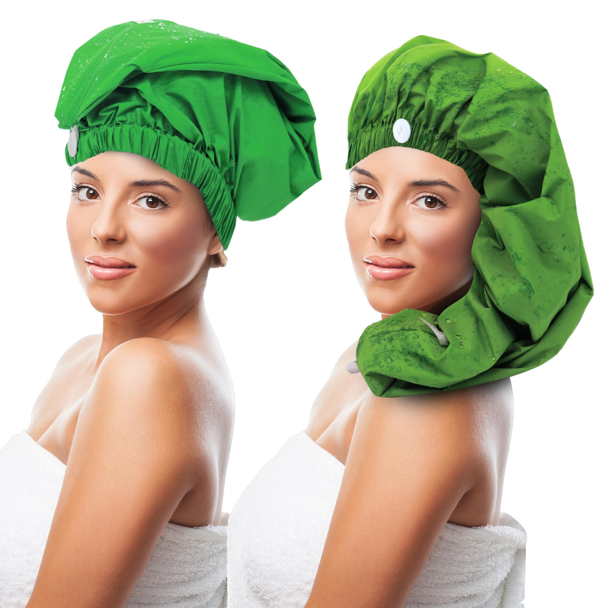 The OG Shower Cap, Green large shower cap for Long Hair Braids, Dreadlocks and Hair Extensions, Waterproof, Washable