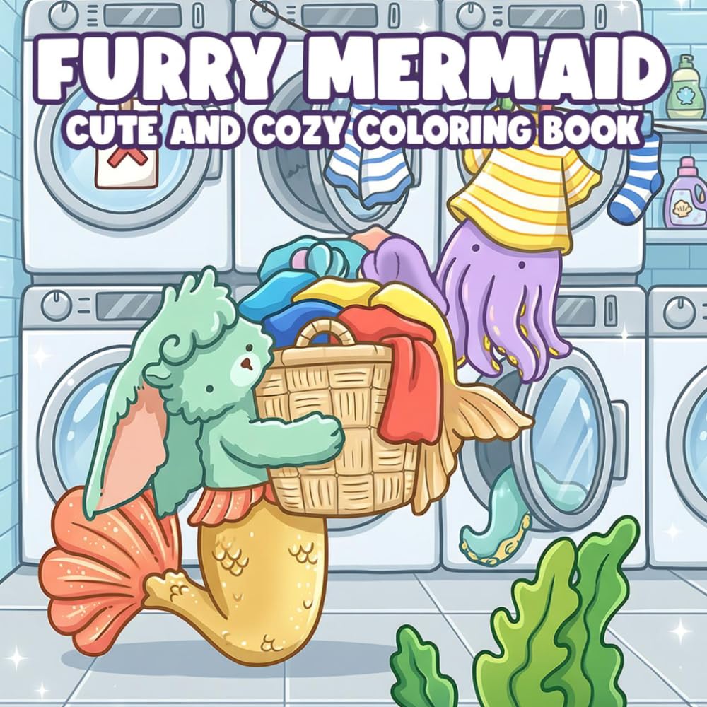 Furry Mermaid Coloring Book: Fantasy Sea Life Coloring Pages for All Ages with Playful Animal Characters, Underwater Worlds. Magical Scenes to Unwind and Have Fun