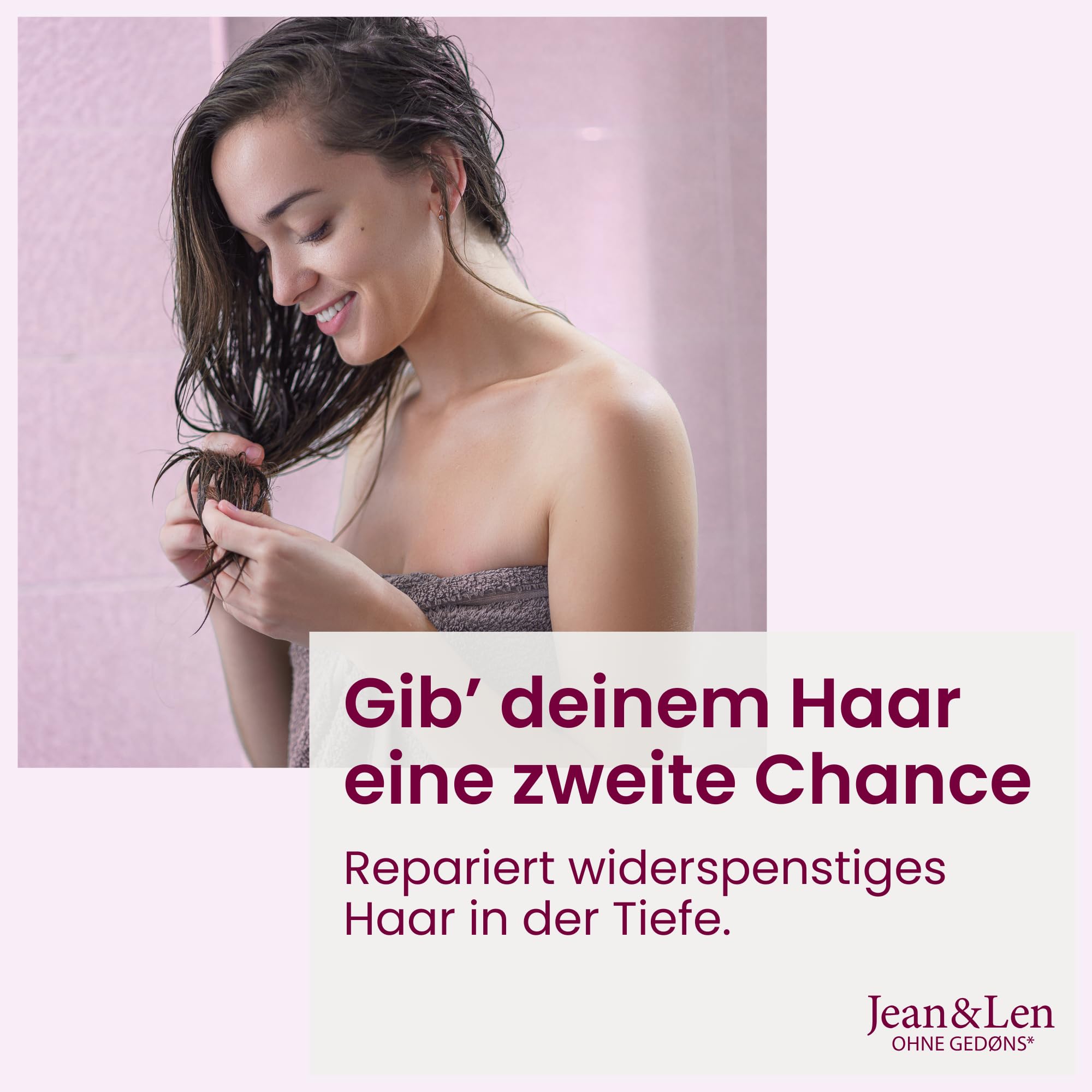 Jean & Len Rebuild Shampoo Almond & Keratin, for damaged hair protects against breakage and split ends, tames frizz - Image 4