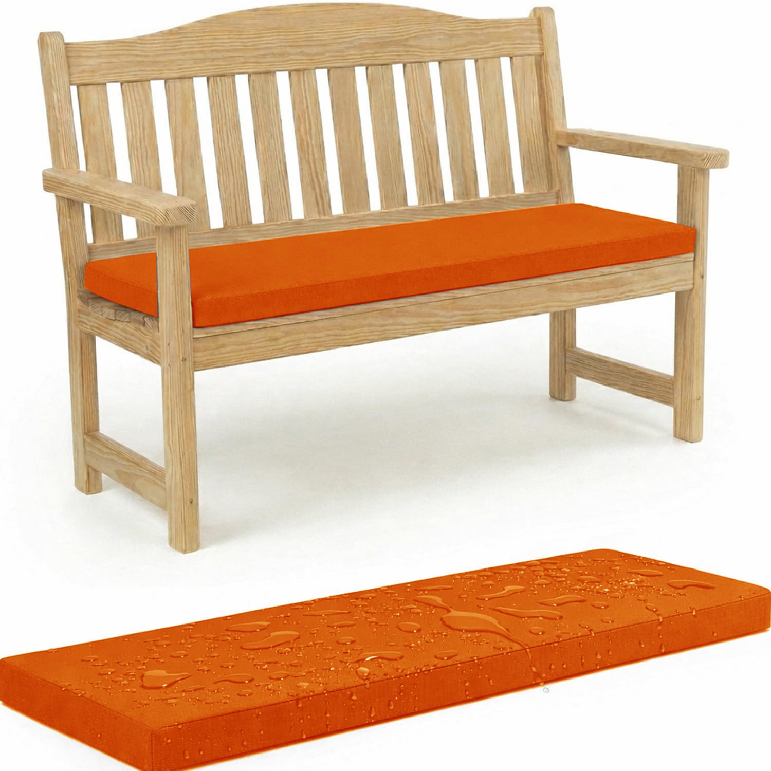 WLXFF Waterproof 5cm Thick Bench Cushion, Non‑Slip Outdoor Garden Seat Pad with Removable Zipped Cover, Weather Resistant for Patio, Lawn, Office & Coffee Shop