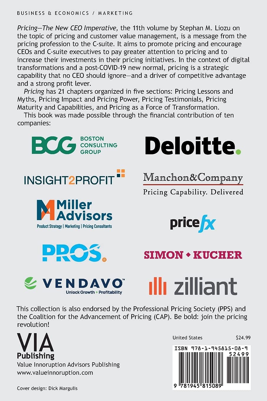 Pricing--The New CEO Imperative: A Book from the Pricing Profession to the C-Suite