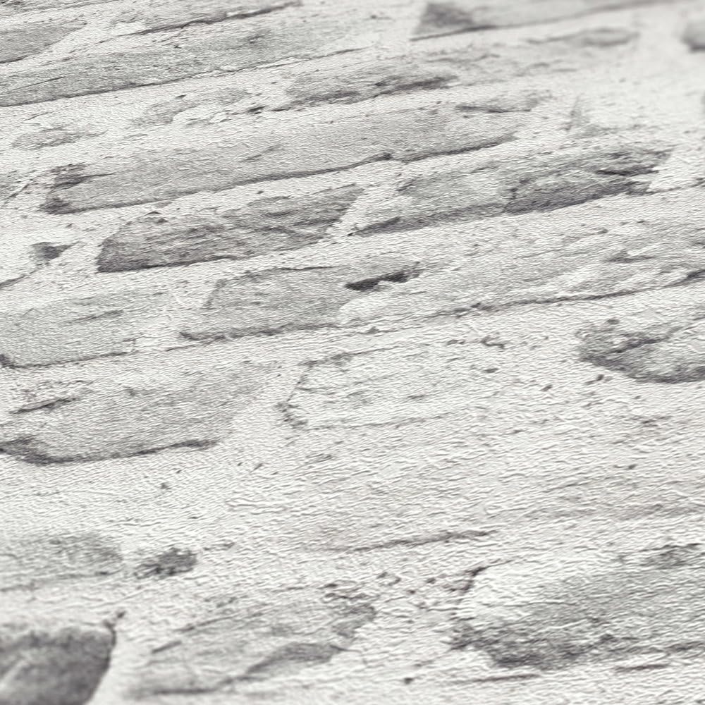A.S. Création Papel Pintado - Papel pintado con apariencia de ladrillo en gris y blanco - Papel de pared para diferentes espacios - Papel pintado de pared de 10,05 m x 0,53 m