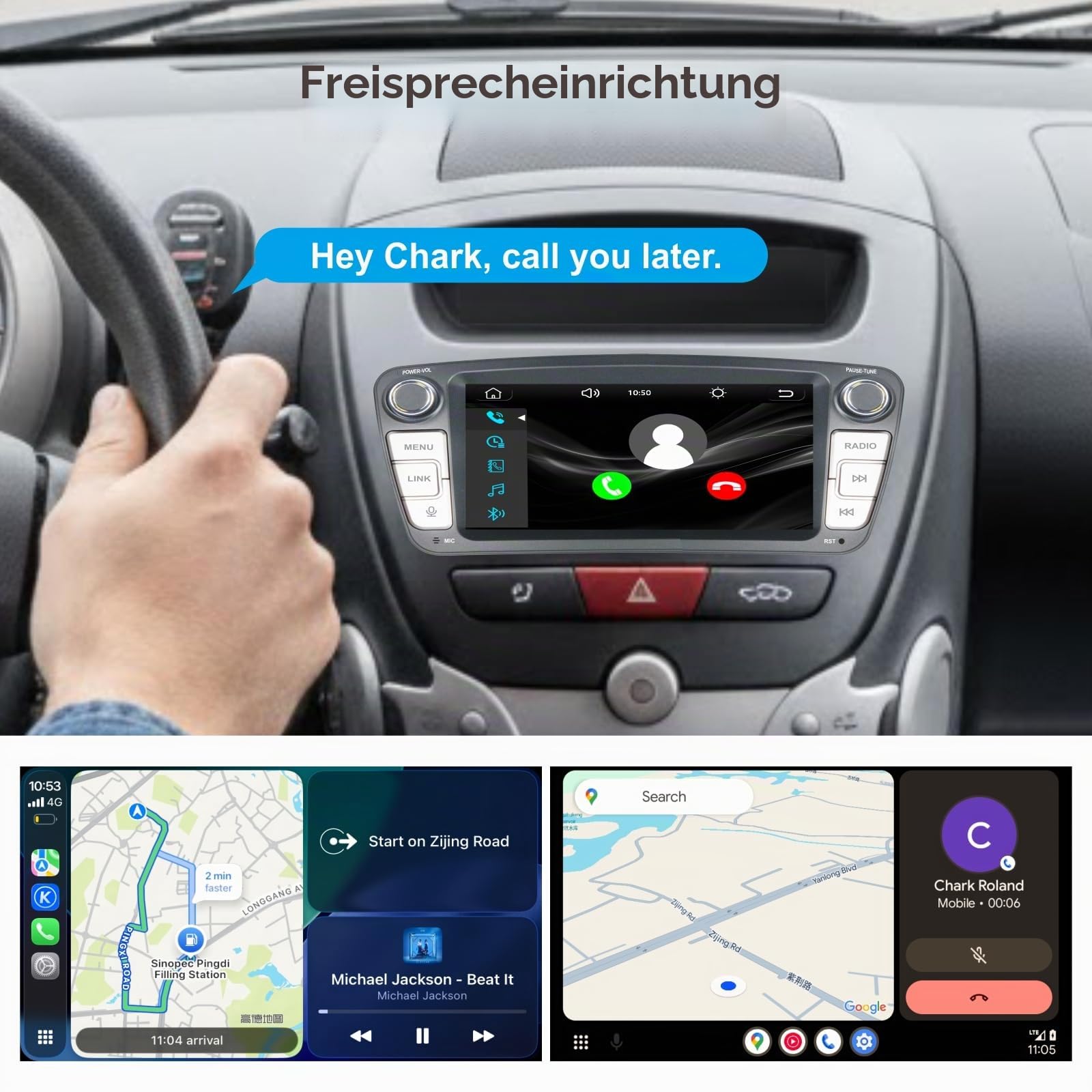 Linux-Autoradio für Peugeot 107/Toyota Aygo/Citroen C1 2004-2014 mit kabellosem CarPlay und Android Auto, 2-Sekunden-Boot, physische Drehregler, OEM-Sound, Plug & Play-Installation