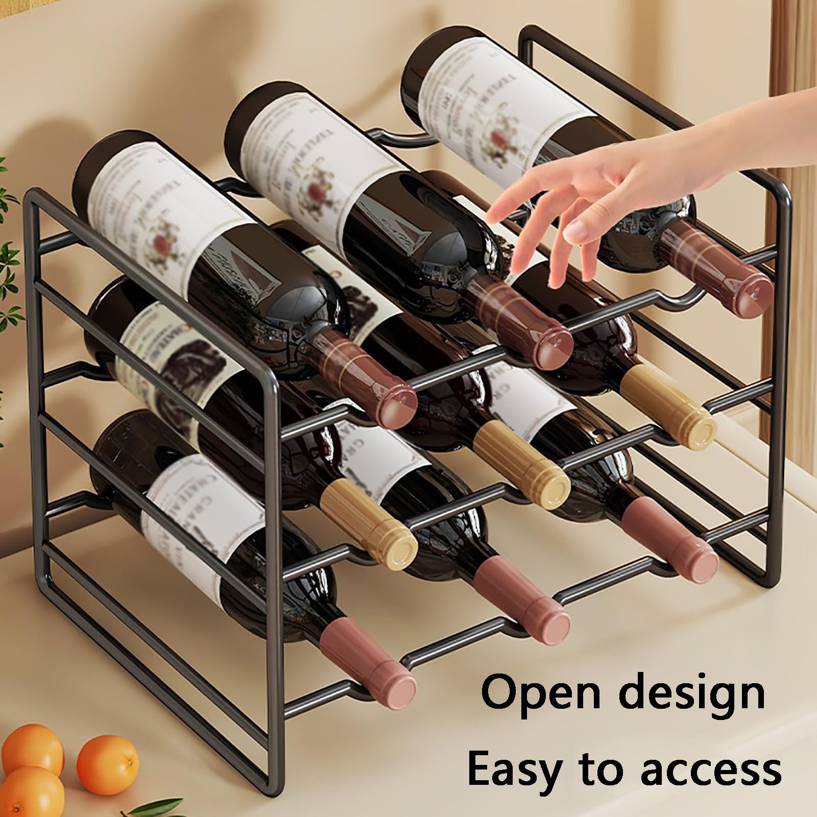 Casier à vin, Conception à 3 Couches, Aucun Assemblage requis, Minimaliste Moderne(White)