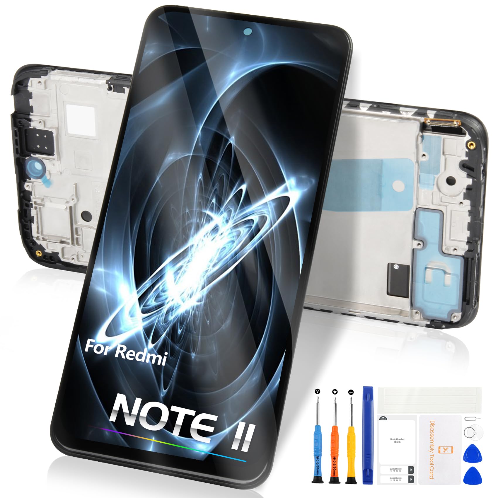 Atwist LCD Schermo per Xiaomi Redmi Note 11 Display Touch Screen Digitizer Parti di Ricambio Assembly per Redmi Note11 4G 2201117TG/2201117TI (Nero con Cornice, Non per Redmi Note 11s)