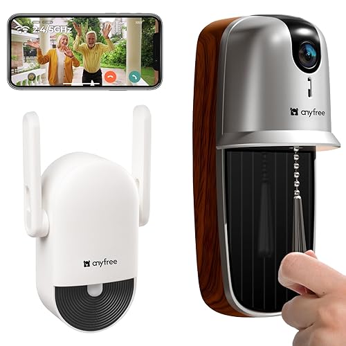 Video Doorbell Wireless with Chime,2.4/5GHz Wifi Doorbell Camera Wireless,Battery And Solar Powered,No Monthly Fee,1080P HDR,Safe PIR Motion Detection,2-Way Audio,Night Vision,180-Days Battery Life - Silver