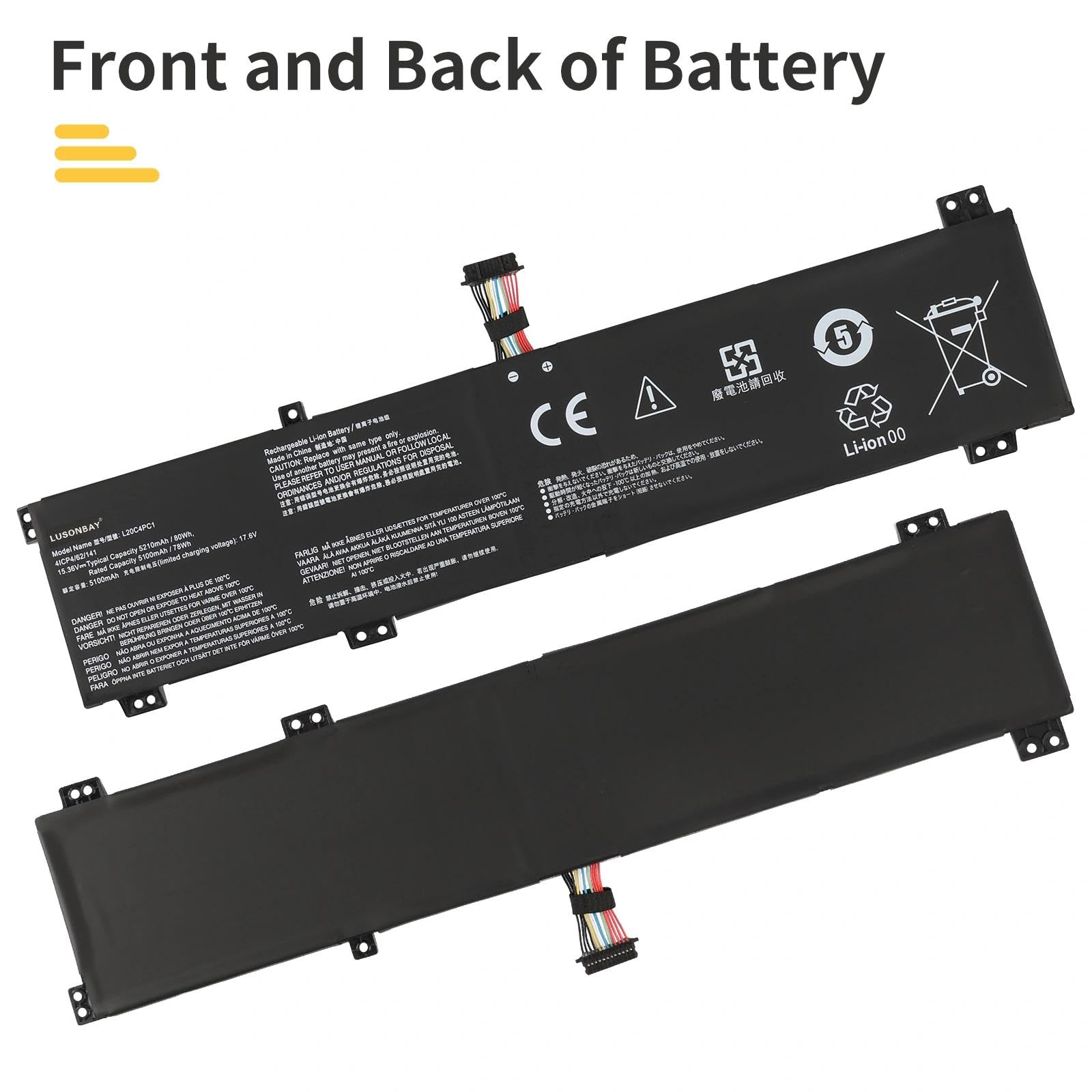 L20C4PC1 L20M4PC1 bateria do laptopa Lenovo Legion 5 Pro-16ACH6 5-15ITH6H 82JH 7-16ITHg6 5-17ITH6H 82JM L20C4PC2 L20M4PC0 L20M4PC2 15.3 6V 5215550 mAh/80 Wh