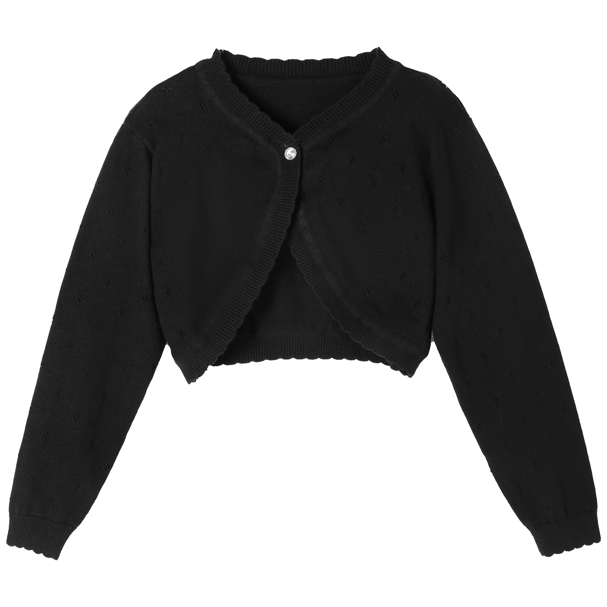 Photo 1 of RIMILLCESS Baby Girl Cardigan 12-18 Months Black Toddler Bolero Shrug Sweater Knit Crop Jacket