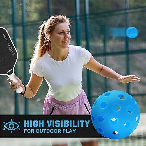 Miniatura 3 de Sukeen Outdoor Pickleball Balls with Mesh Bag, 40 Holes Pickleball Balls Outdoor, High Bounce Pickle Balls for All Style Pickleball Paddles