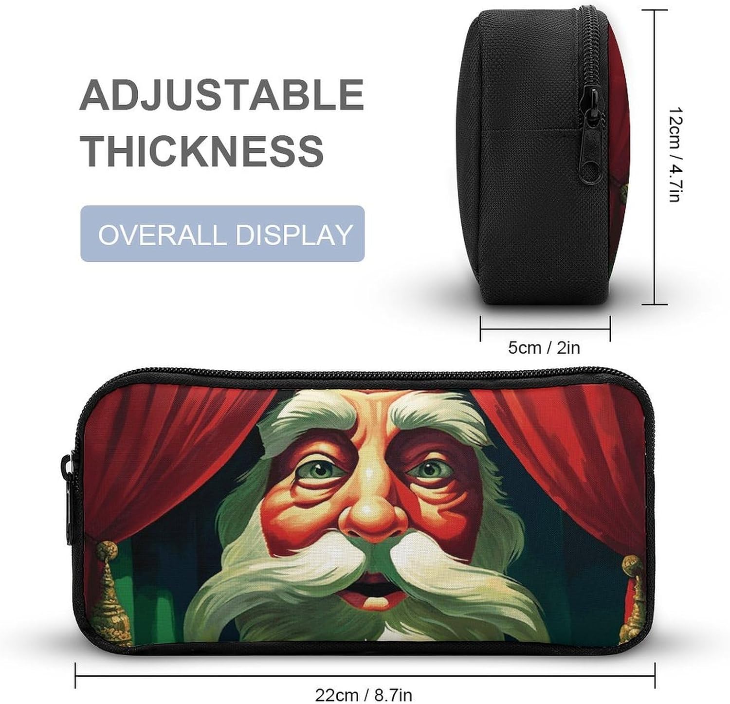 Santa Claus Face Pencil Case Large Capacity Pencil Pouch image 2