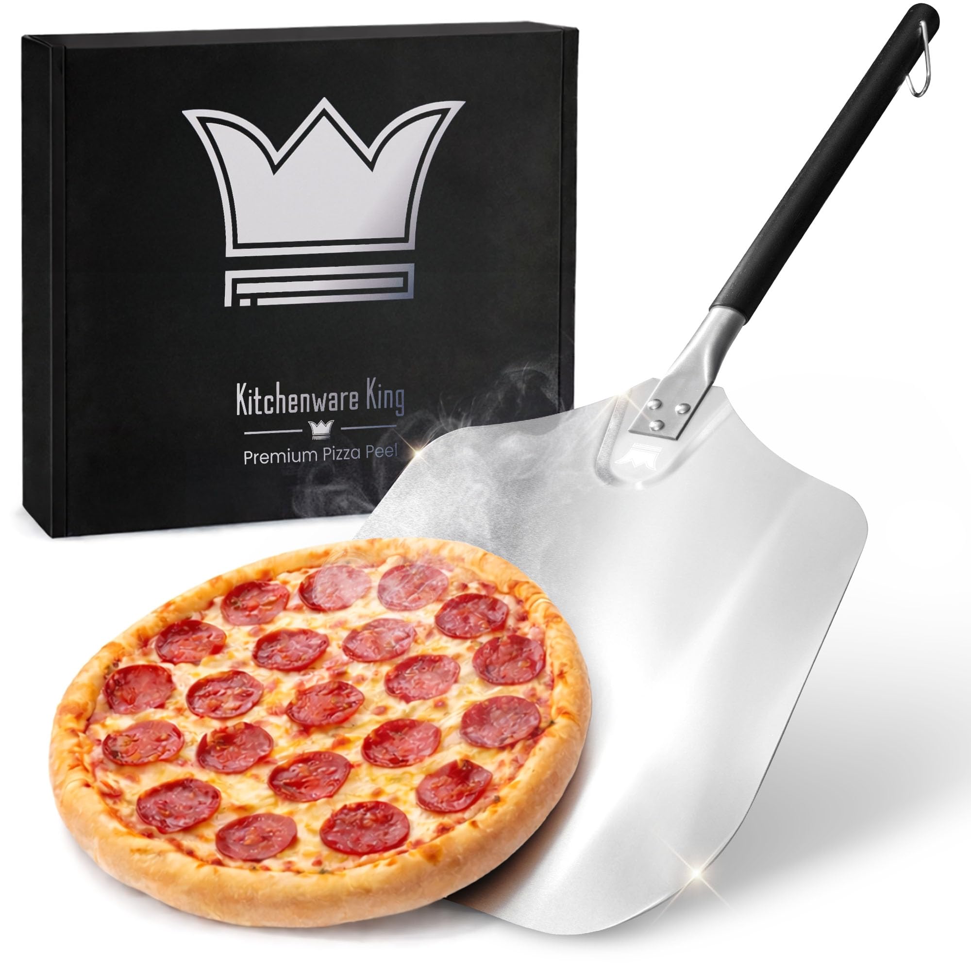 Photo 1 of **SOLD AS IS NO REFUND/RETURN** SEE COMMENTS!~Kitchenware King™ - Premium Pizza Peel 12 inch For Crispy Crust Results - Essential Pizza Spatula Paddle For Outdoor And Indoor Cooking - Premium Innovated Non-Stick Paddle For Baking Steel And Stone