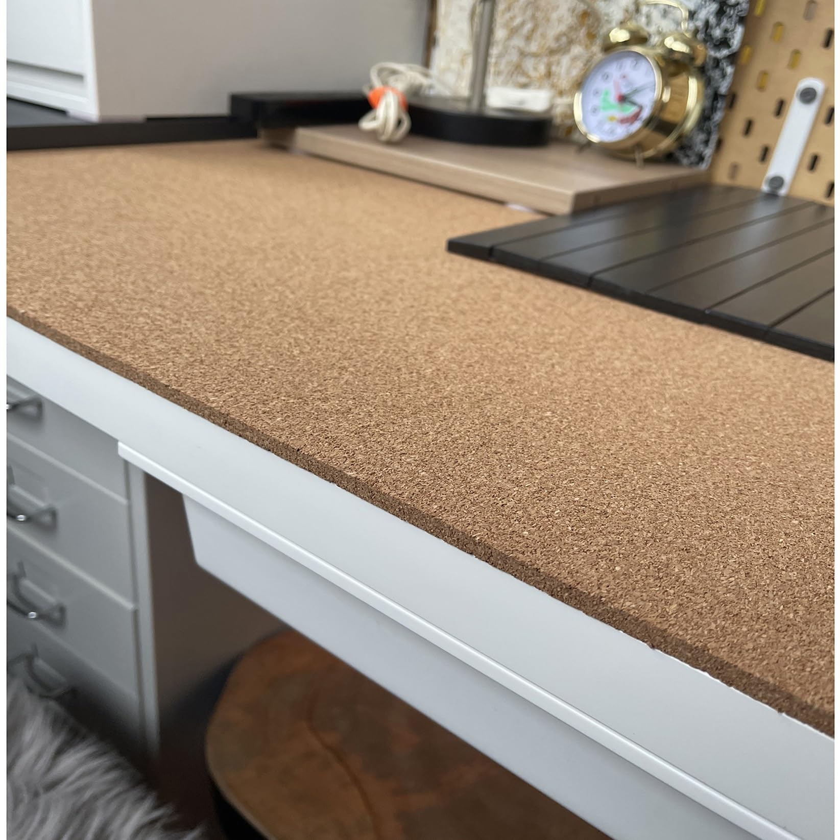 Korktafel für Büro, Pinnwand, 0,6 cm dick, Korkfolie, leicht zu schneiden, Bastelbedarf für Zuhause, Schule, Braun, 1 m x 1 m