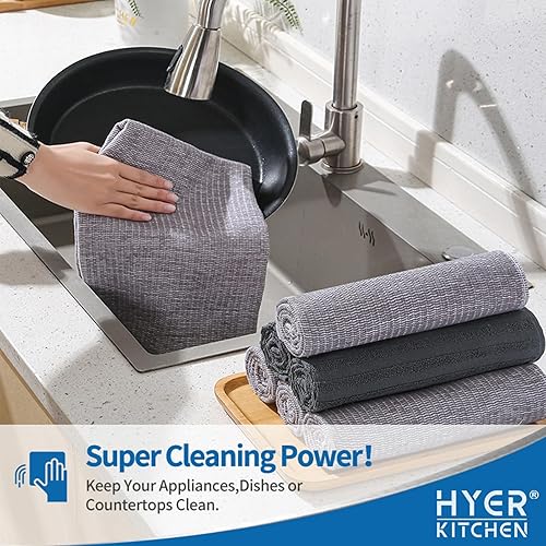 Miniatura 5 de HYER KITCHEN Toallas de cocina de alta calidad, toallas grandes de algodón, toallas de mano planas y de rizo altamente absorbentes, con lazo para