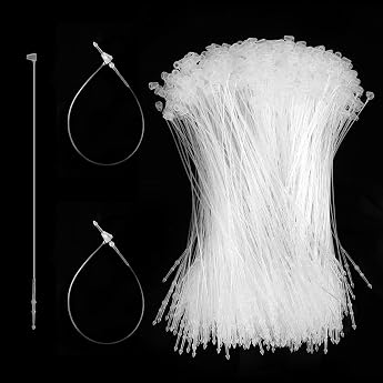 Pack of 2000 Safety Threads for Labels 130 mm Plastic Loop Pins Transparent Safety Threads Reusable Loop Pins for Clothes Shoes Price Tags Easy to Use without Gun