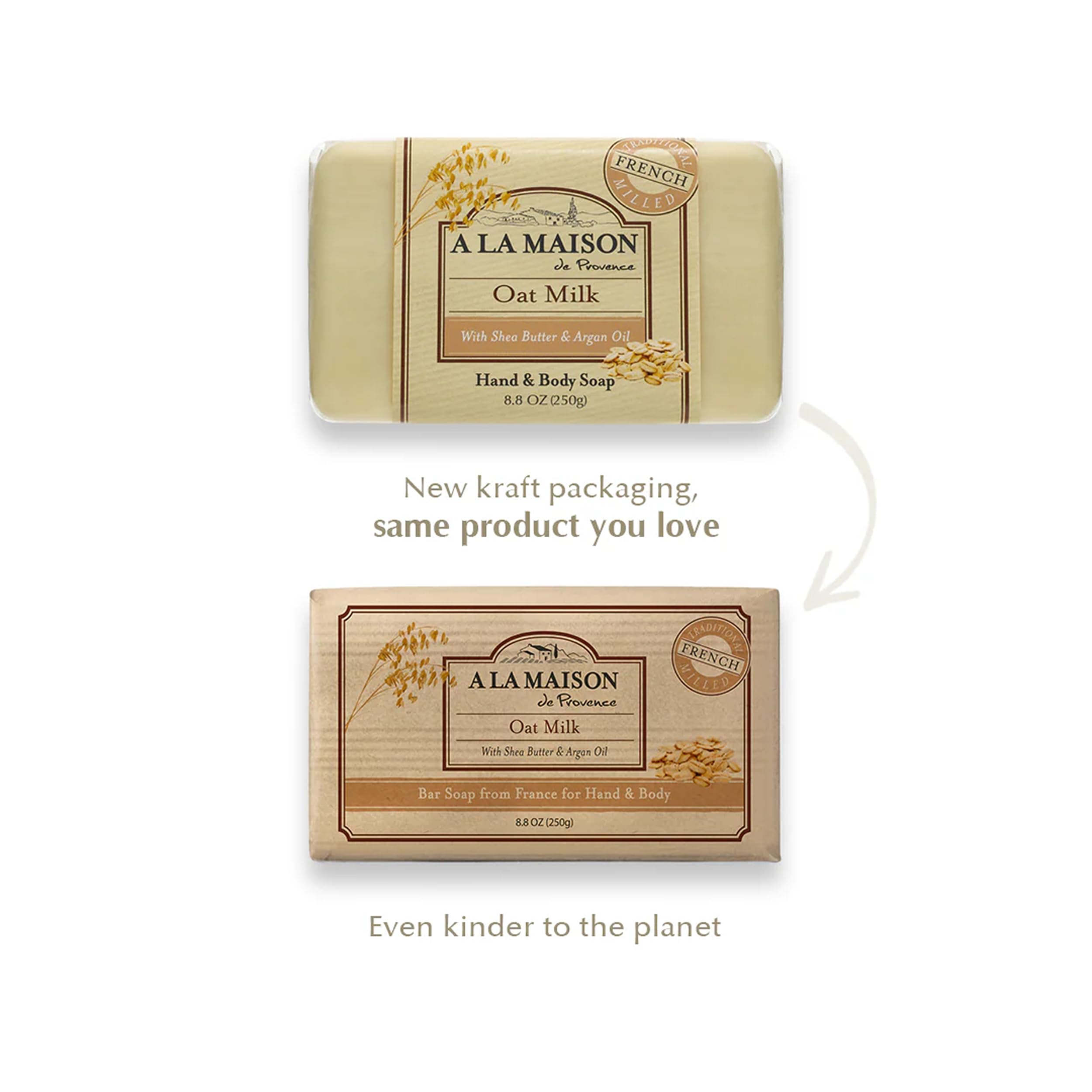 A LA MAISON Oat Milk Bar Soap - Triple French Milled Natural Moisturizing Hand Soap Bar (1 Bar of Soap, 8.8 oz Bar) thumbnail 3