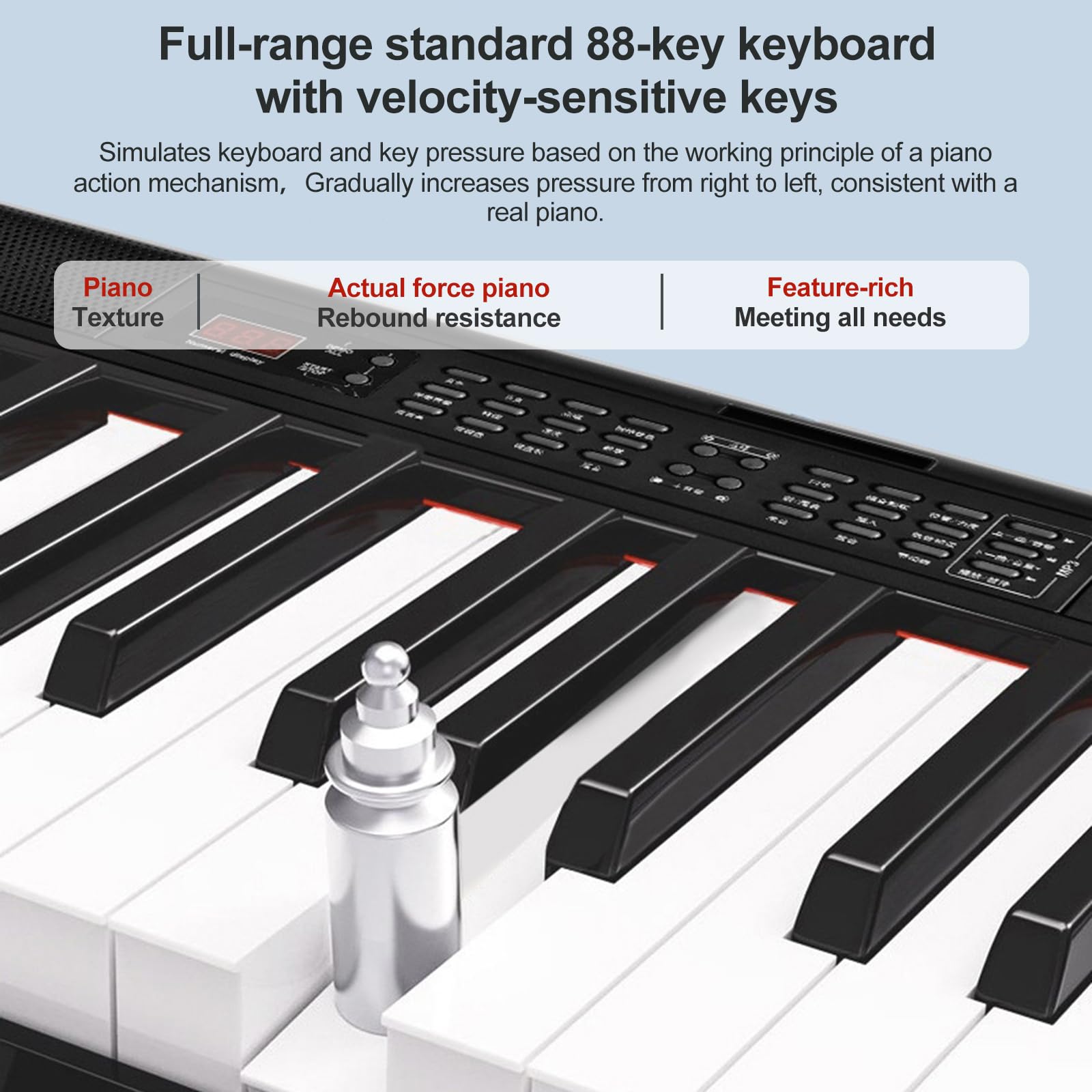 88 Key Keyboard Piano Digital Piano Set for Beginners and Practice, Piano Keyboards, Power Adapter and Pedal, Digital Piano for Home Learning, Teaching and Daily Use — view 4