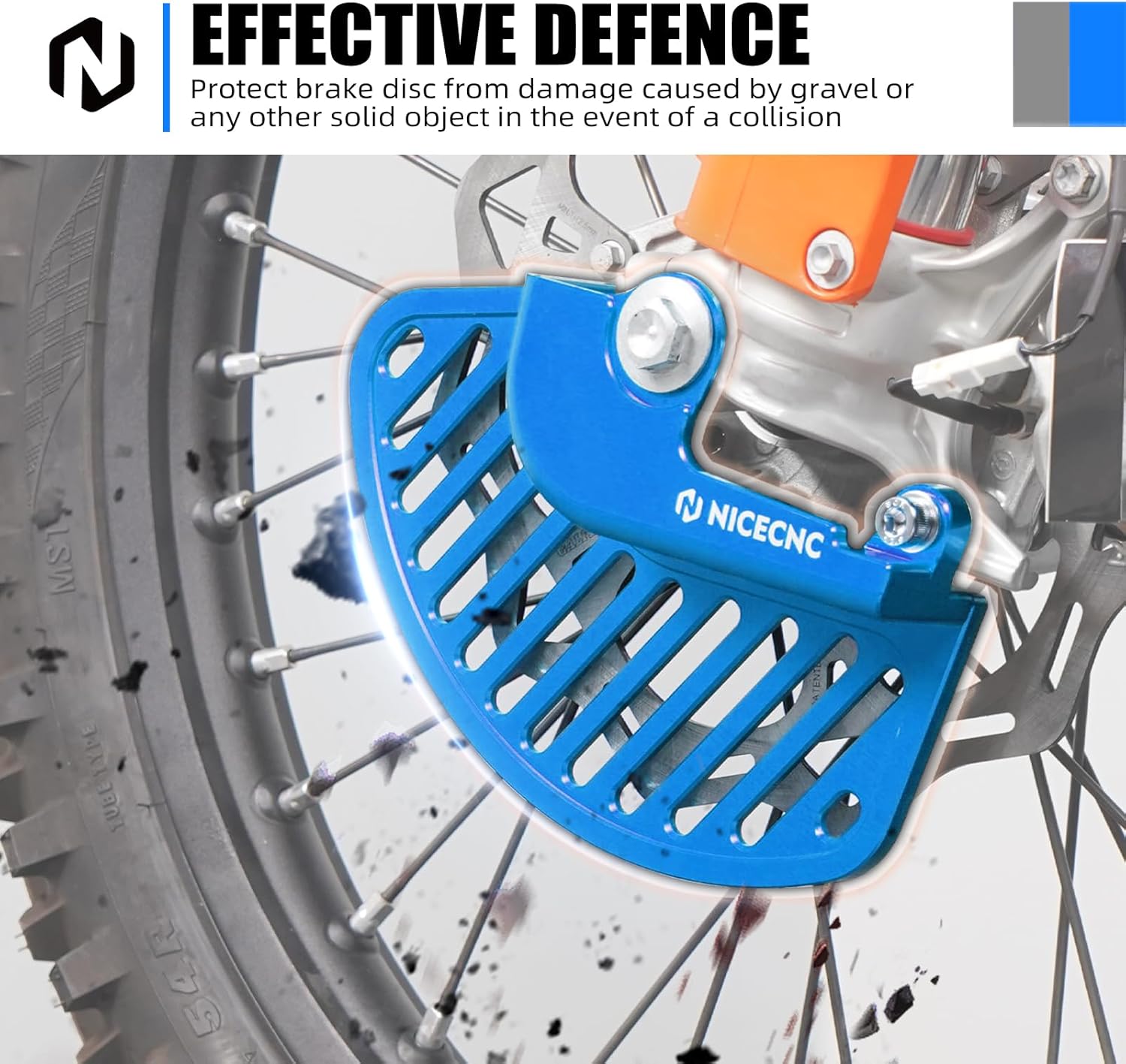 NICECNC Blue Front Brake Rotor Disc Protector Cover Compatible with Husqvarna TE300i 2019-2023 FE350 2016-2024 FE501 2016-2024 TE150i 2020-2023 Compatible with SHERCO 300 SE-R 2014-2022 See Fitment