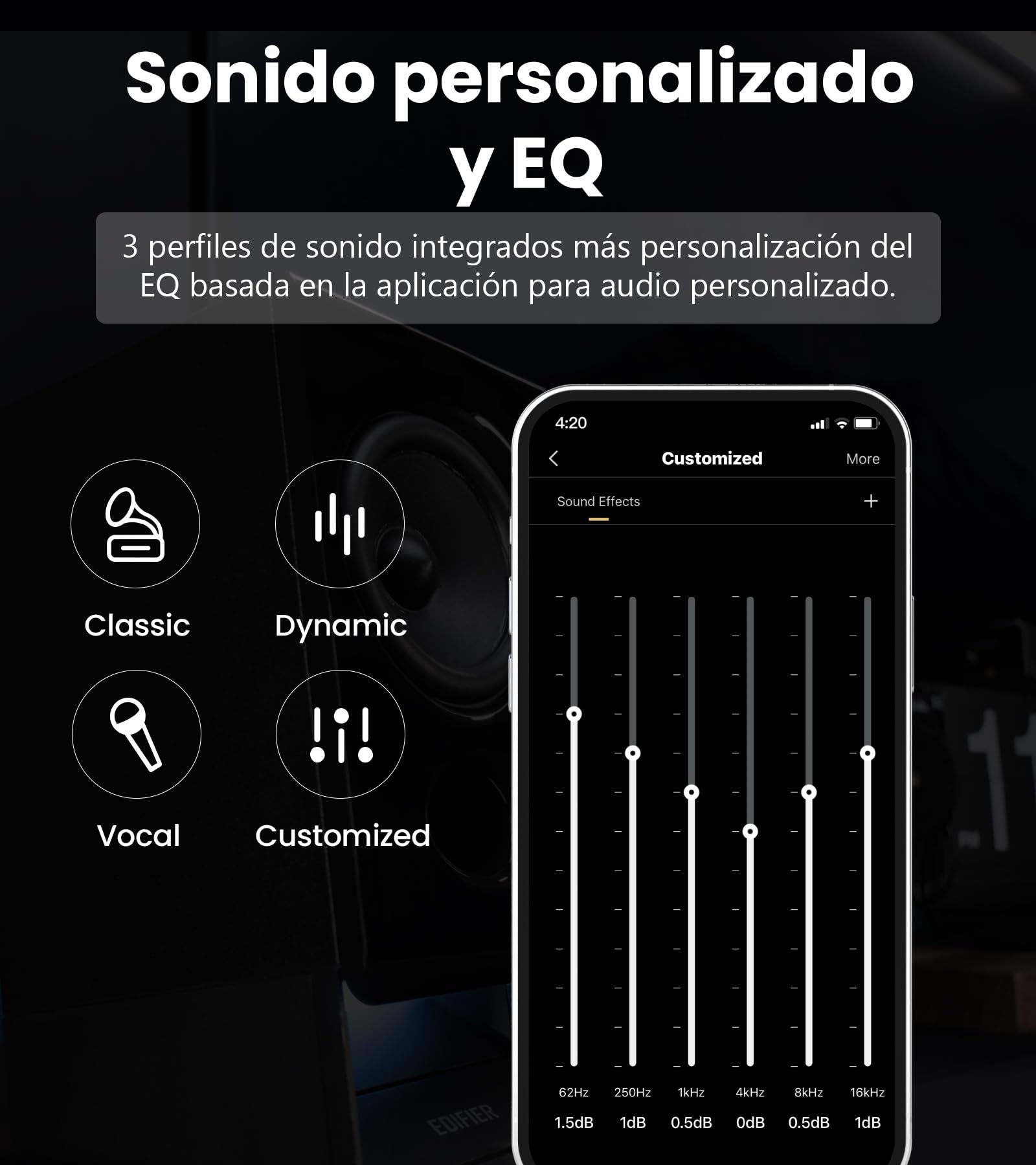 Edifier R20BT Altavoces PC USB, Controladores Full-Range 2.75'', Bluetooth 6.0, Controles táctiles, Entrada AUX, Jack Auriculares, luz Ambiental y perfiles de Sonido Personalizables por App - Negro