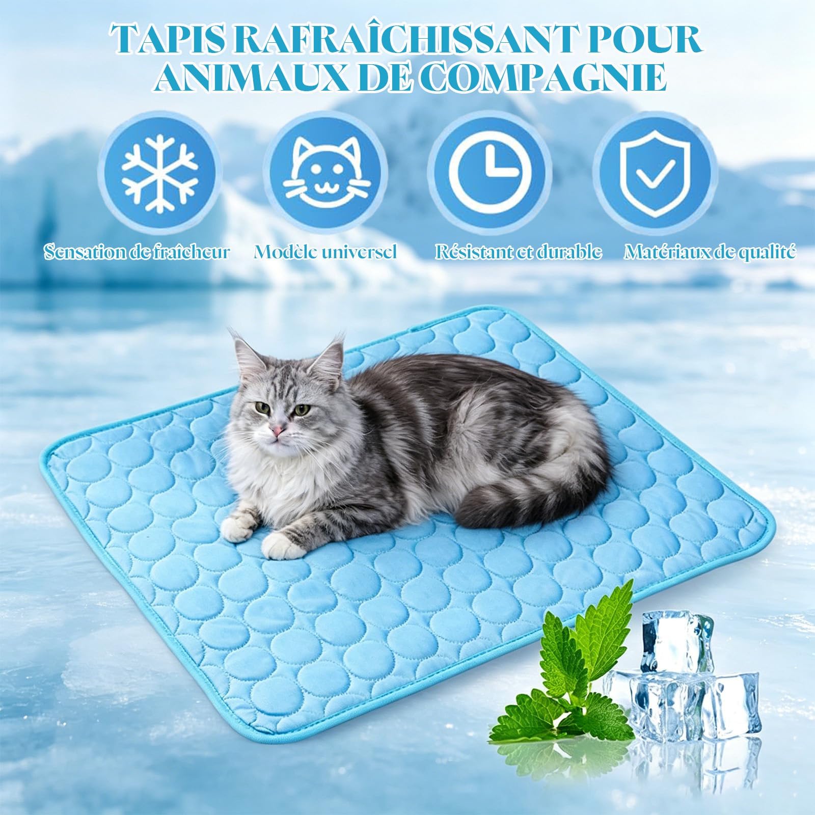 Tappetino Refrigerante Cane,Tappeto Rinfrescante Per Cani Gatti,Cuccia Refrigerante Lavabile,Cuscino Raffreddamento In Nel Caldo Estate
