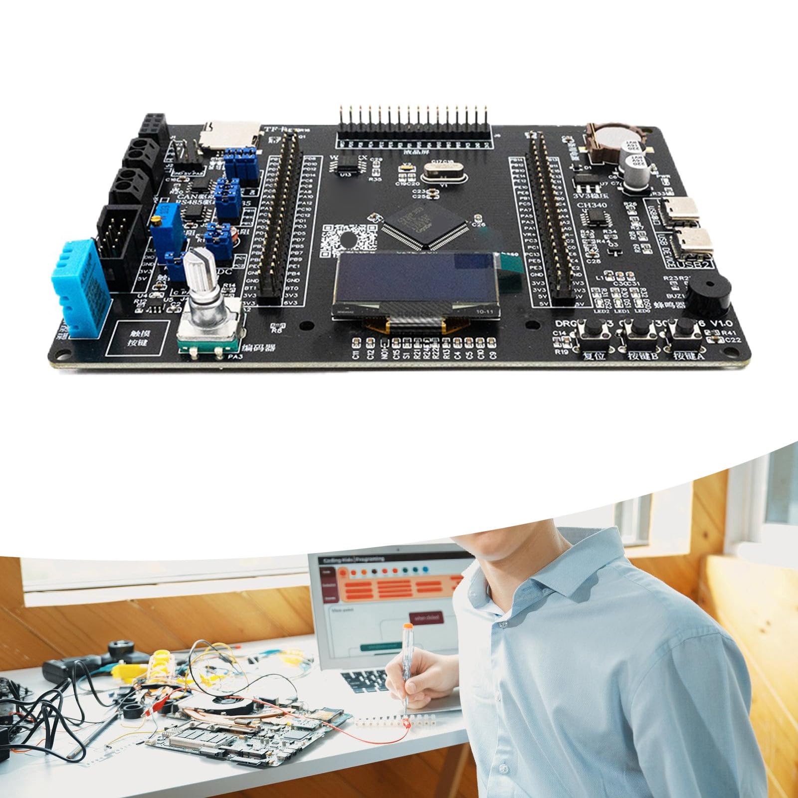Scheda di sviluppo 120 MHz GD32F303VET6 con porta USB, scheda di apprendimento per la programmazione di progetti di prototipazione, sviluppo USB