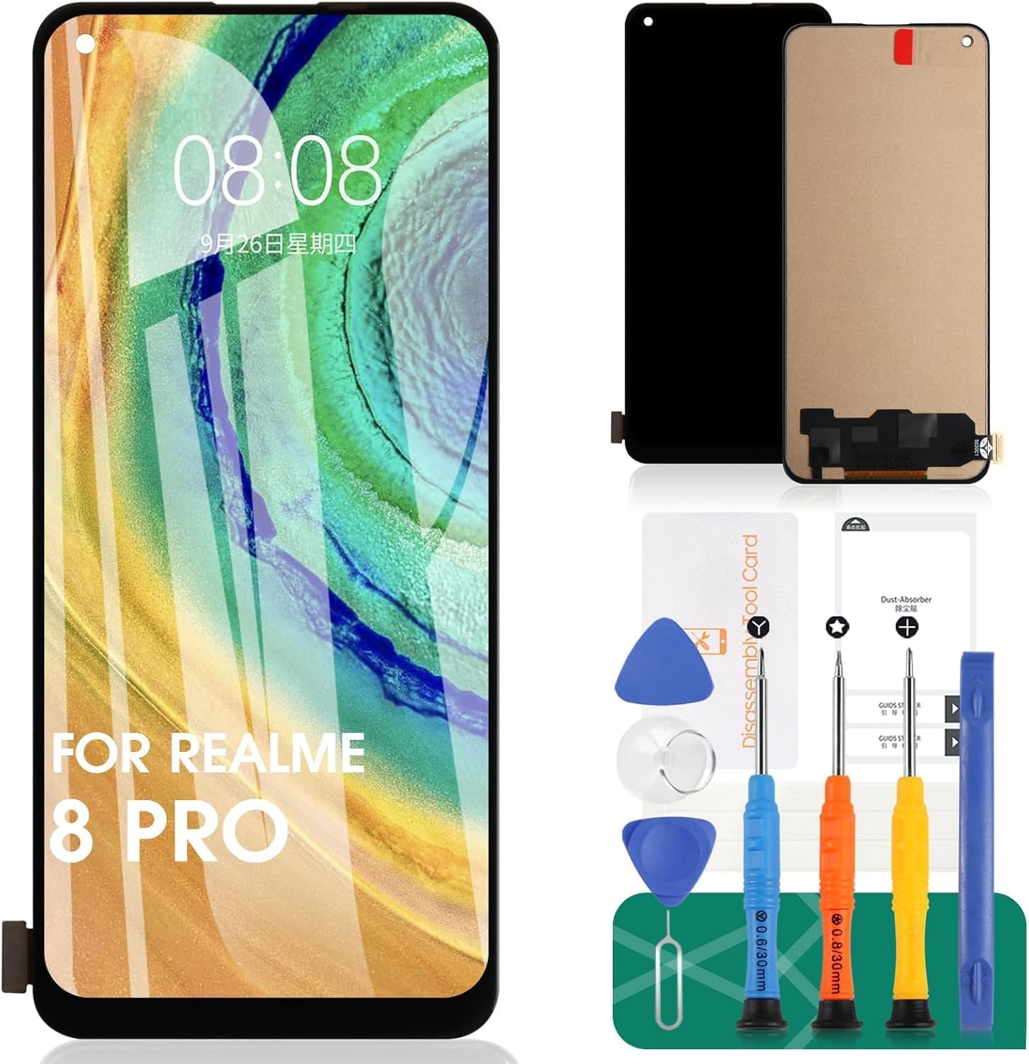 for Oppo Realme 8 Pro /7 pro / Reno5 Z Screen Replacement LCD Display for Realme 8 4G / Reno4 SE Digitizer Without Frame(Black,No Fingerprint Identification)