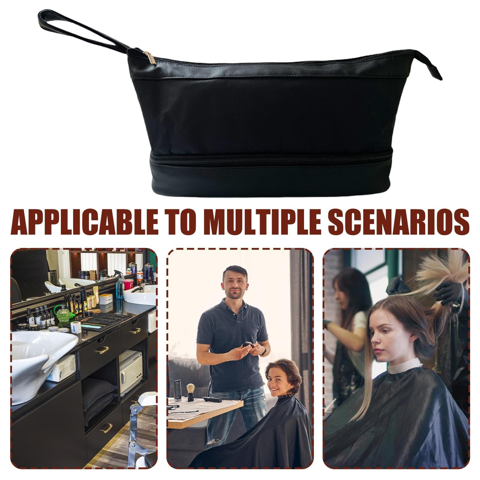 Reisetasche für Haar-Werkzeug, doppellagig, tragbare Friseur-Handtasche, hitzebeständiges Fach, ideal für Zugreisen, Urlaub, Camping, Wochenende, Salon, Fitnessstudio