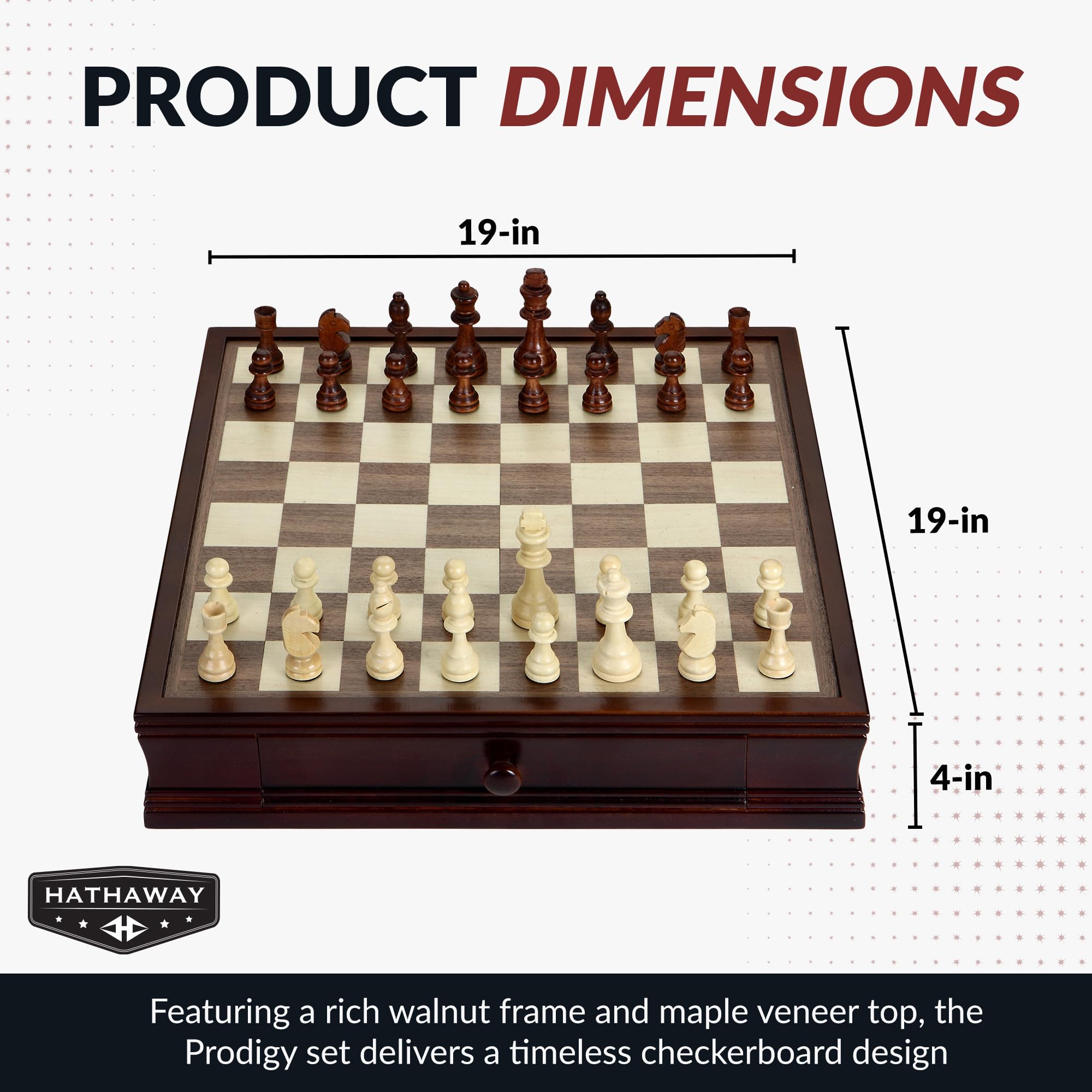Amazon.com: Hathaway Prodigy 19-in Wooden Chess and Checkers Set