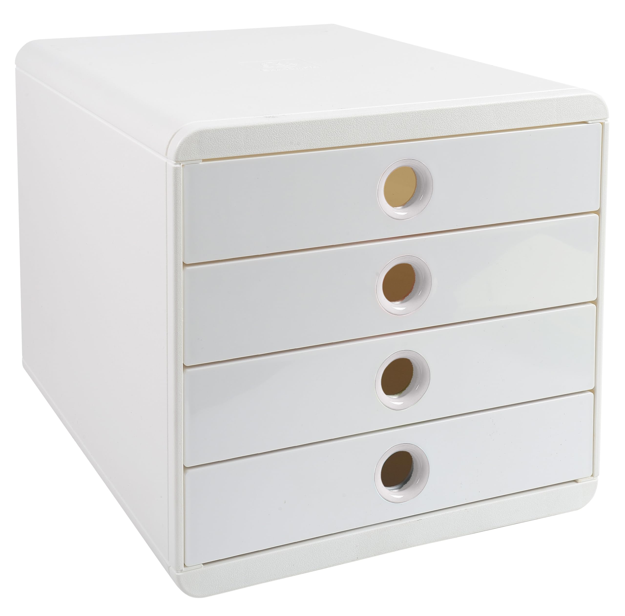 Exacompta - Ref. 314313D - POP-BOX Autentic - Base con 4 cassetti per documenti A4 - Dimensioni esterne: profondità 34,7 x larghezza 27,8 x altezza 26,7 cm - bianco