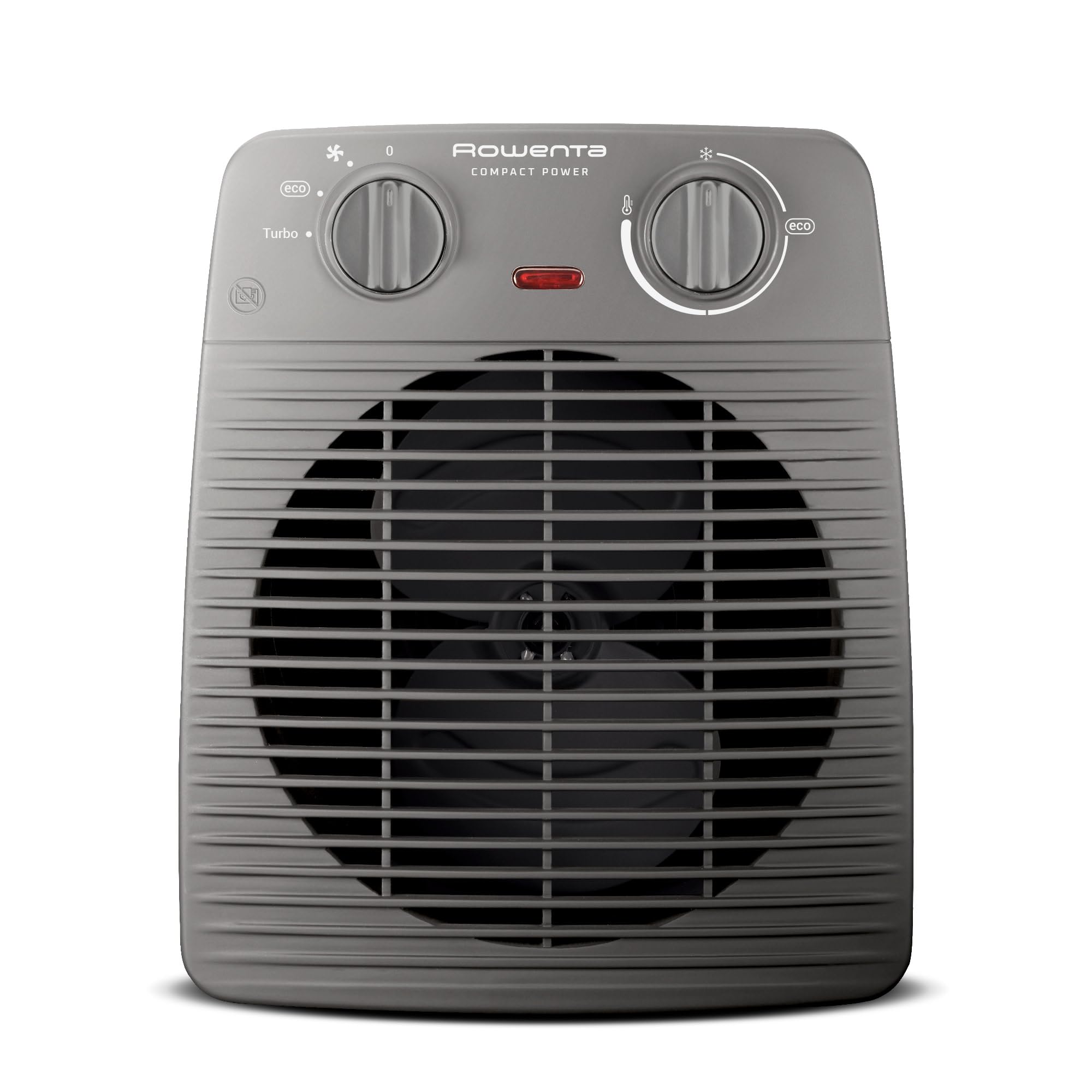 Rowenta Compact Power, Termoventilatore Compatto per Piccoli Spazi, Ventilazione Calda e Fredda, Modalità Turbo e Eco, 2 Livelli di potenza, Sicuro e Potente, 2000 W, Grigio, SO2212