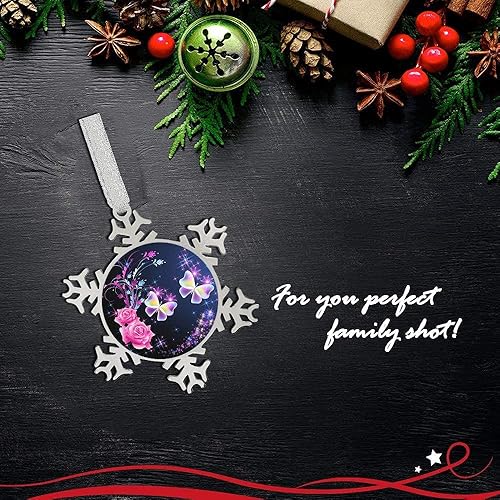 Miniatura 5 de Adornos de Navidad rosas y mariposa copo de nieve decoración colgante novedad año nuevo colgante decoración