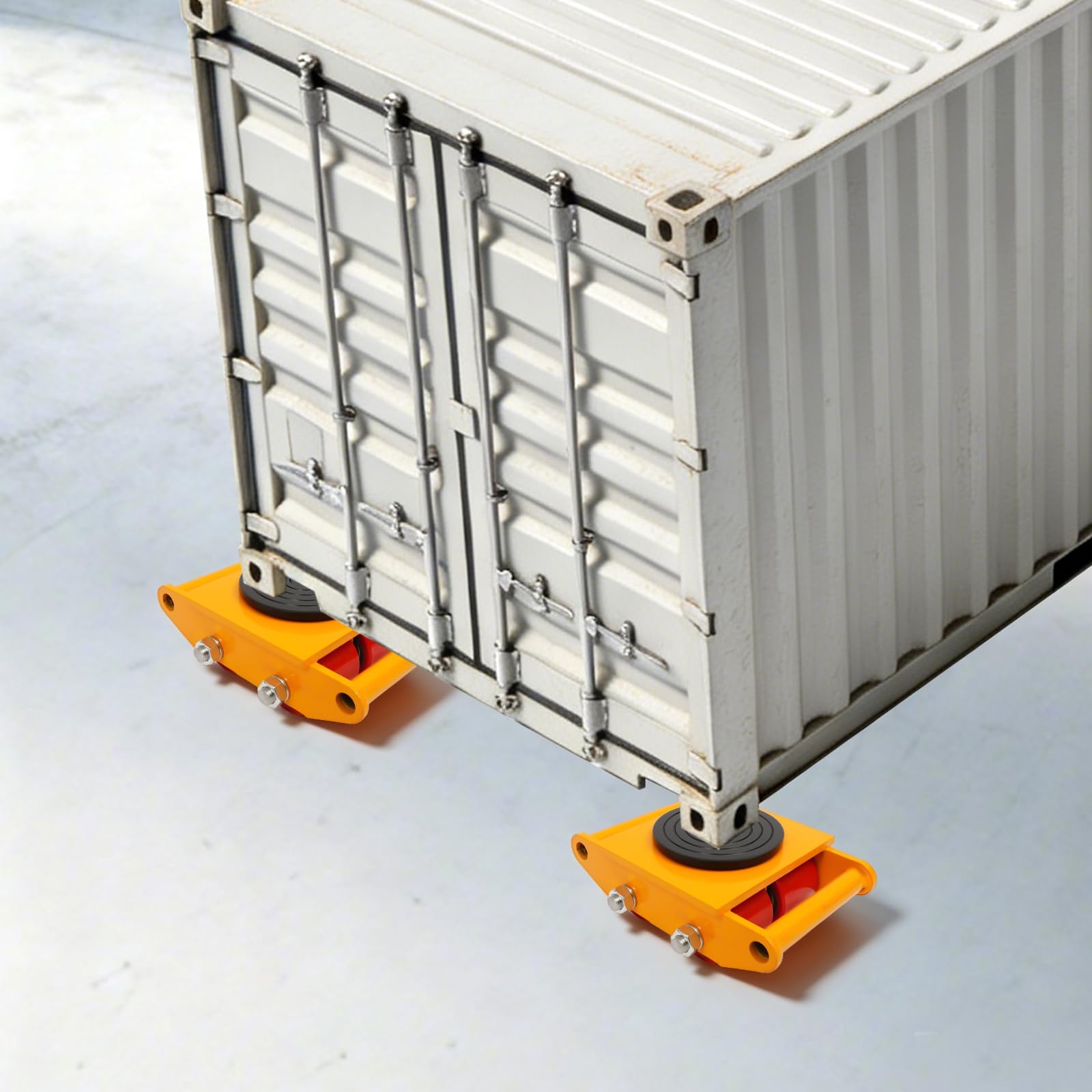 Pattini per Trasporto di Carichi Pesanti 6T, Ruote Industriali Carrelli Pattini in Acciaio al Carbonio Piattaforma Antiscivolo Rotazione 360° per Magazzino Officina Fabbrica