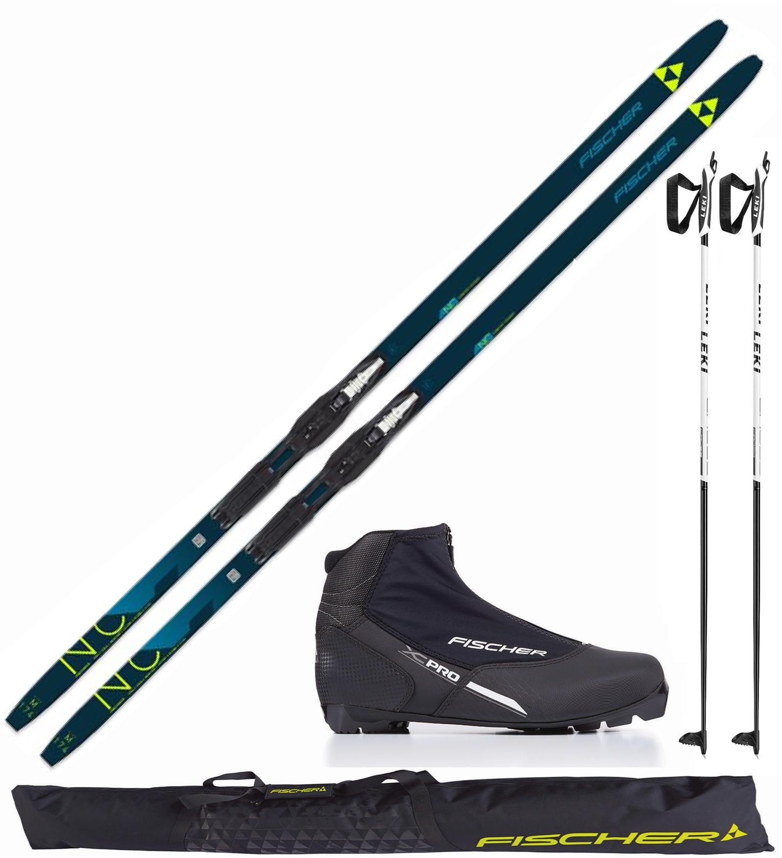 Fischer Langlaufski-Set Comfort Cruiser + Bindung + Schuhe + Stöcke + Skisack