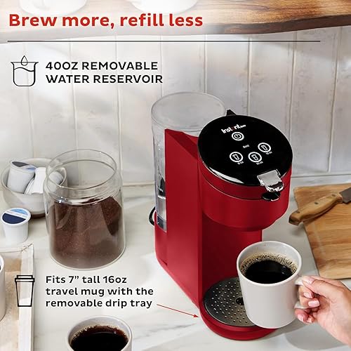 Miniatura 6 de Cafetera instantánea de una sola porción, de los fabricantes de ollas, cafetera compatible con cápsulas K-Cup, incluye ajuste reutilizable y