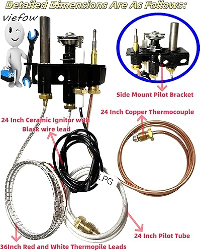 Miniatura 5 de 108084-03 69L18 Conjunto piloto de gas propano para Lennox Elite, IHP, Merit, Superior, Astria Chimeneas e Insertos, Piezas de Repuesto Piloto