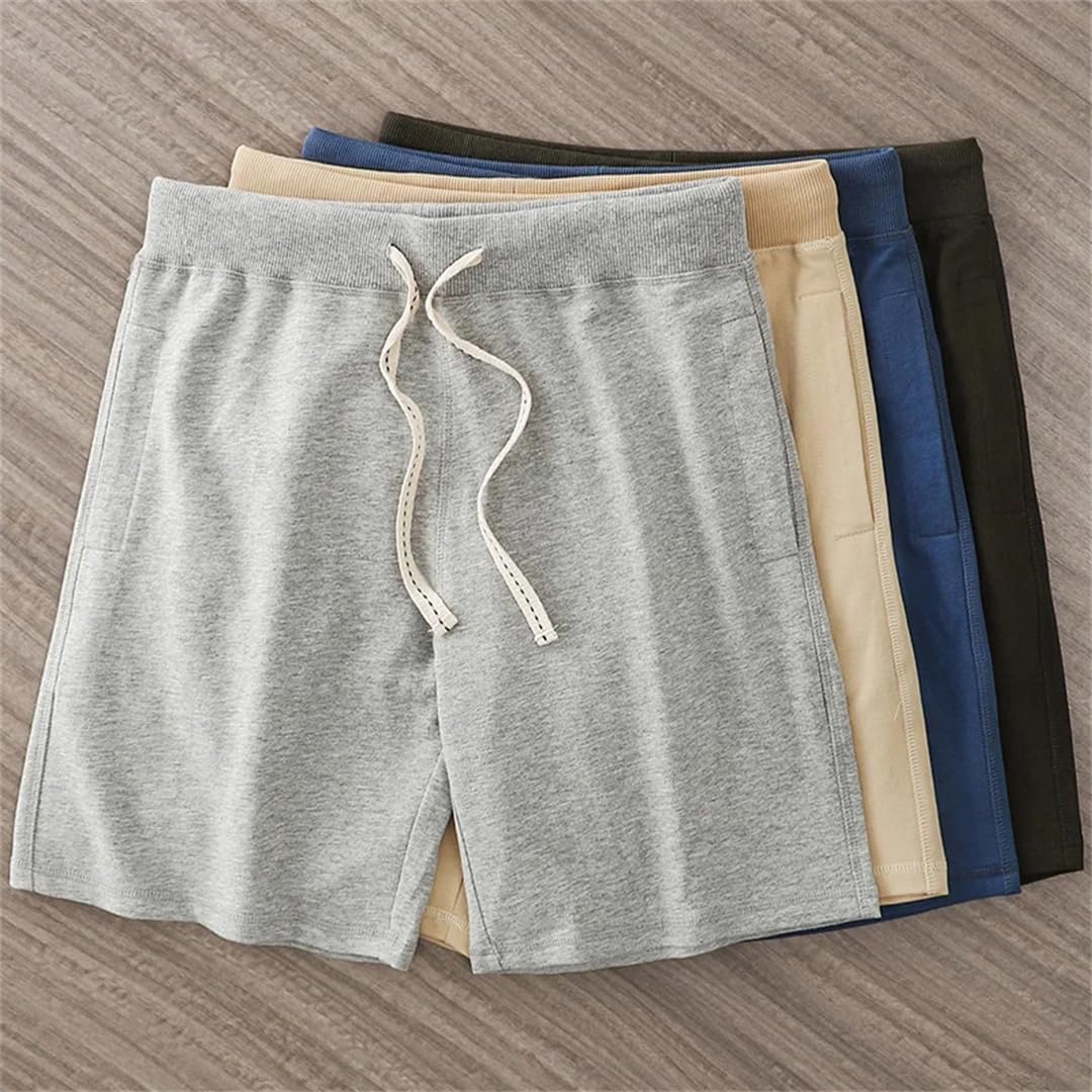 Men American Style Simple Sport Sweatpants Cotton Shorts Casual Loose Home Daily Pants