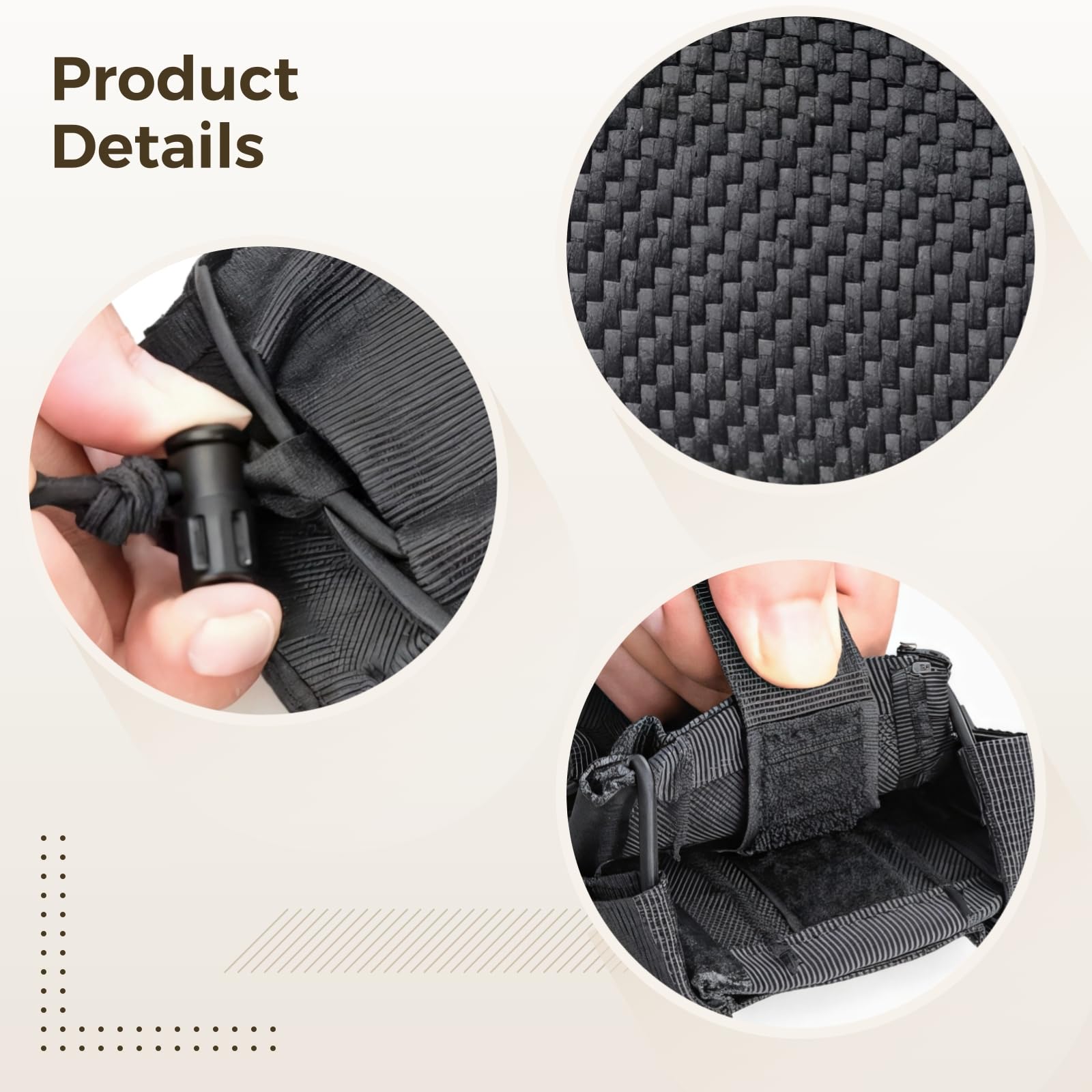 Custodia regolabile per manette con struttura in nylon, accesso rapido e chiusura sicura per varie manette