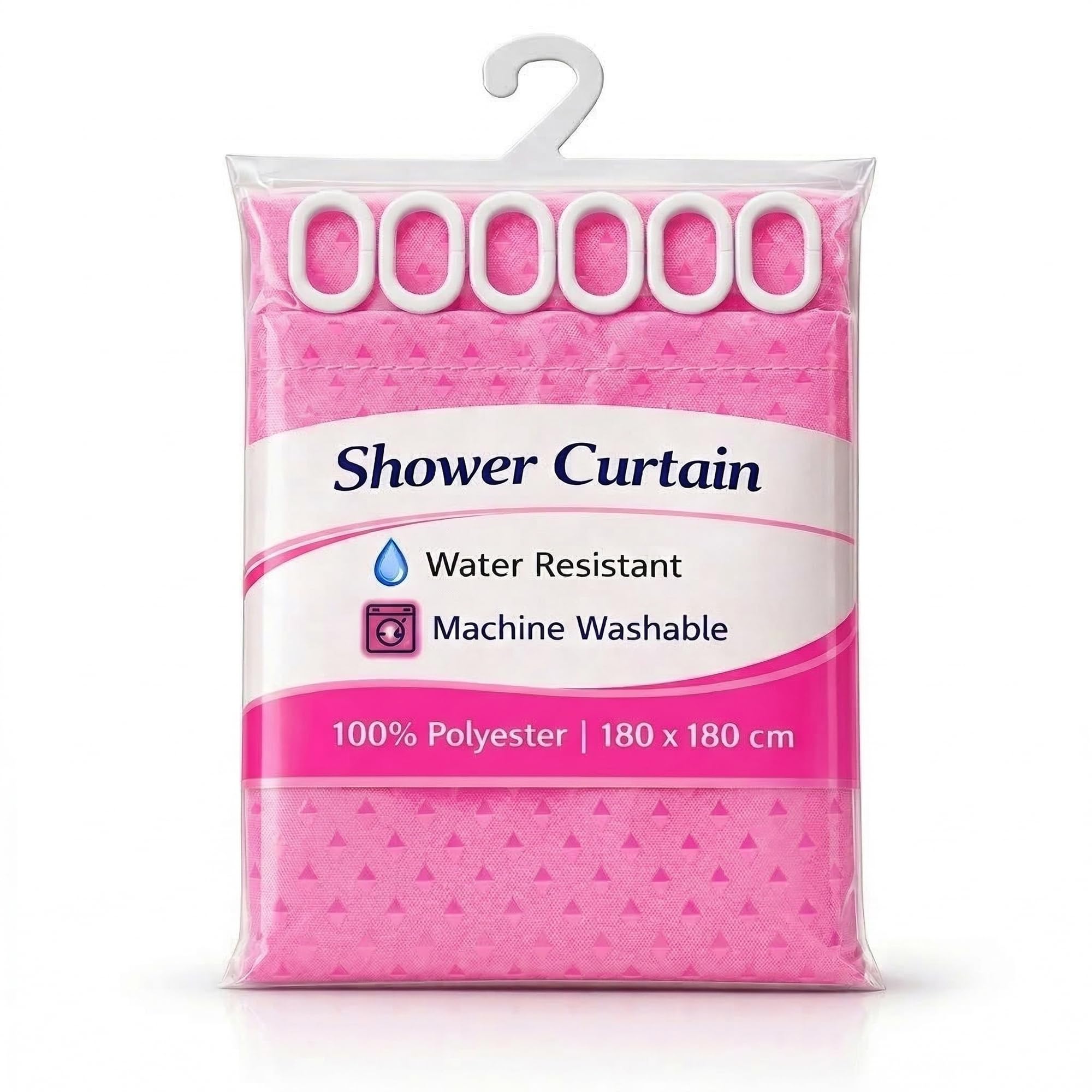 One Best Deal Pink Obd Shower Curtain 180 X 180 Cm Waterproof Polyester Fabric Machine Washable Bathroom Curtain Anti Mould Mildew Resistant With 12 Hooks