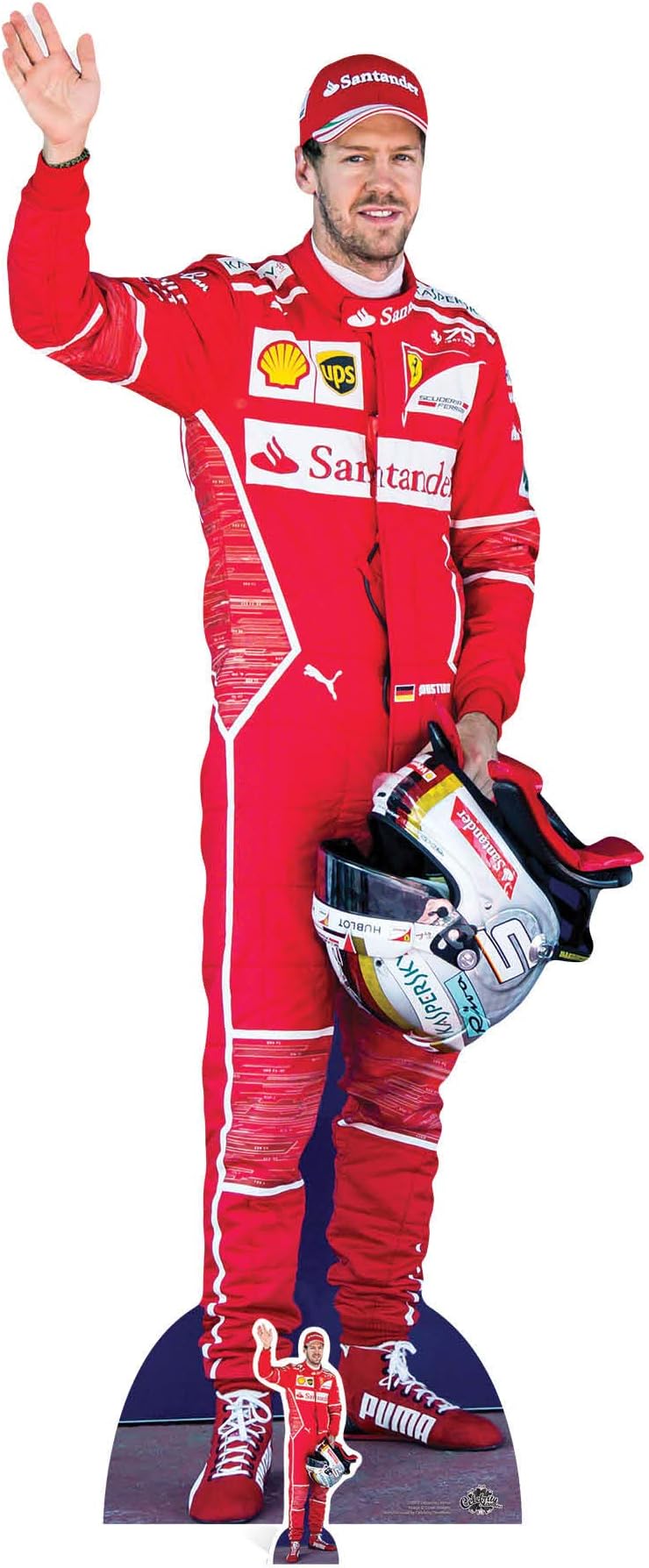 Star Cutouts Ltd Sebastian Vettel Red, Cardboard, Multi-Colour, 183 x 77 x 183 cm