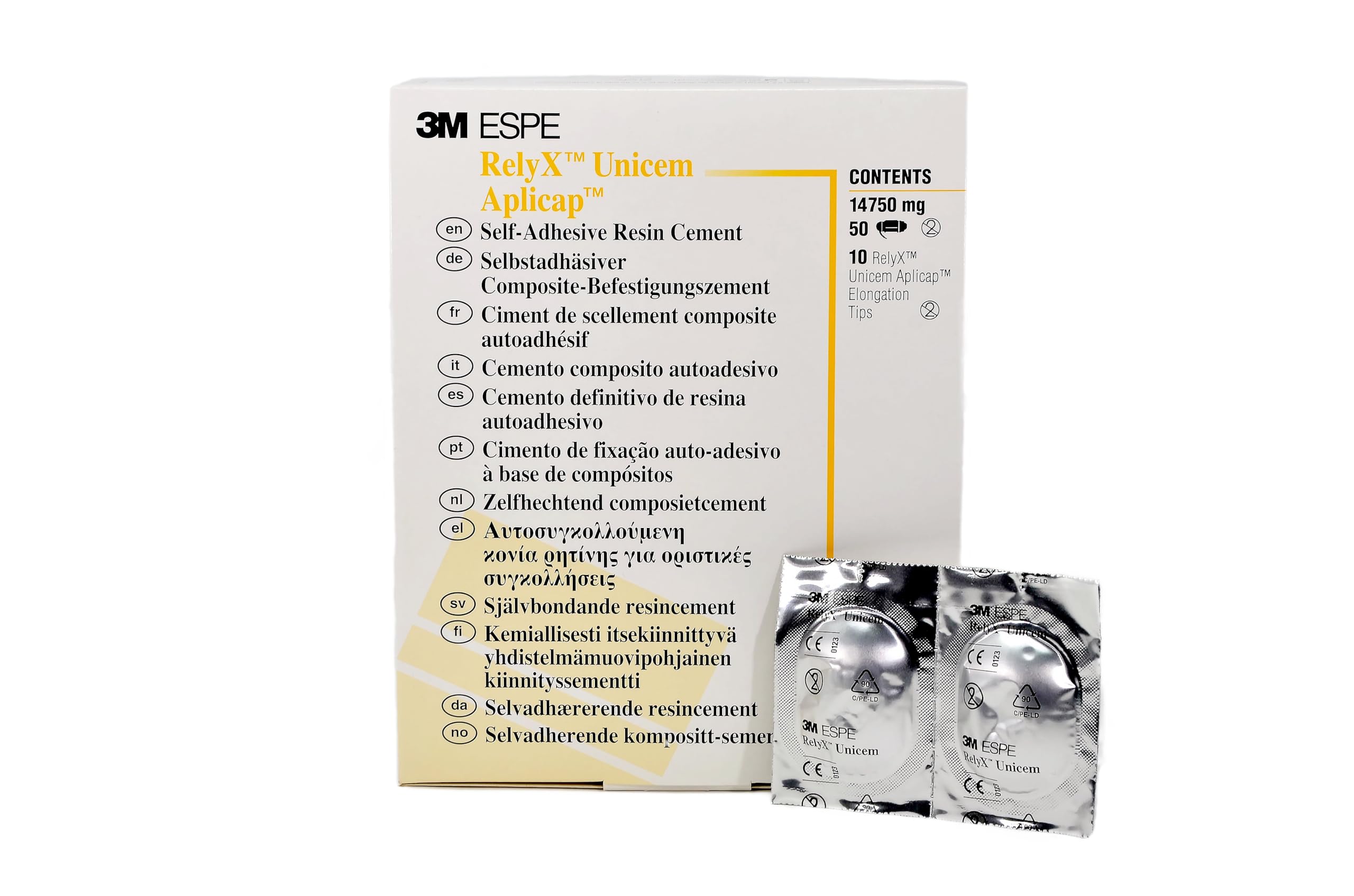 3M ESPE 56820 RelyX UniCem Applicap Self Adhesive Universal Resin Cement Capsules White Opaque 20/Bx 295 mg