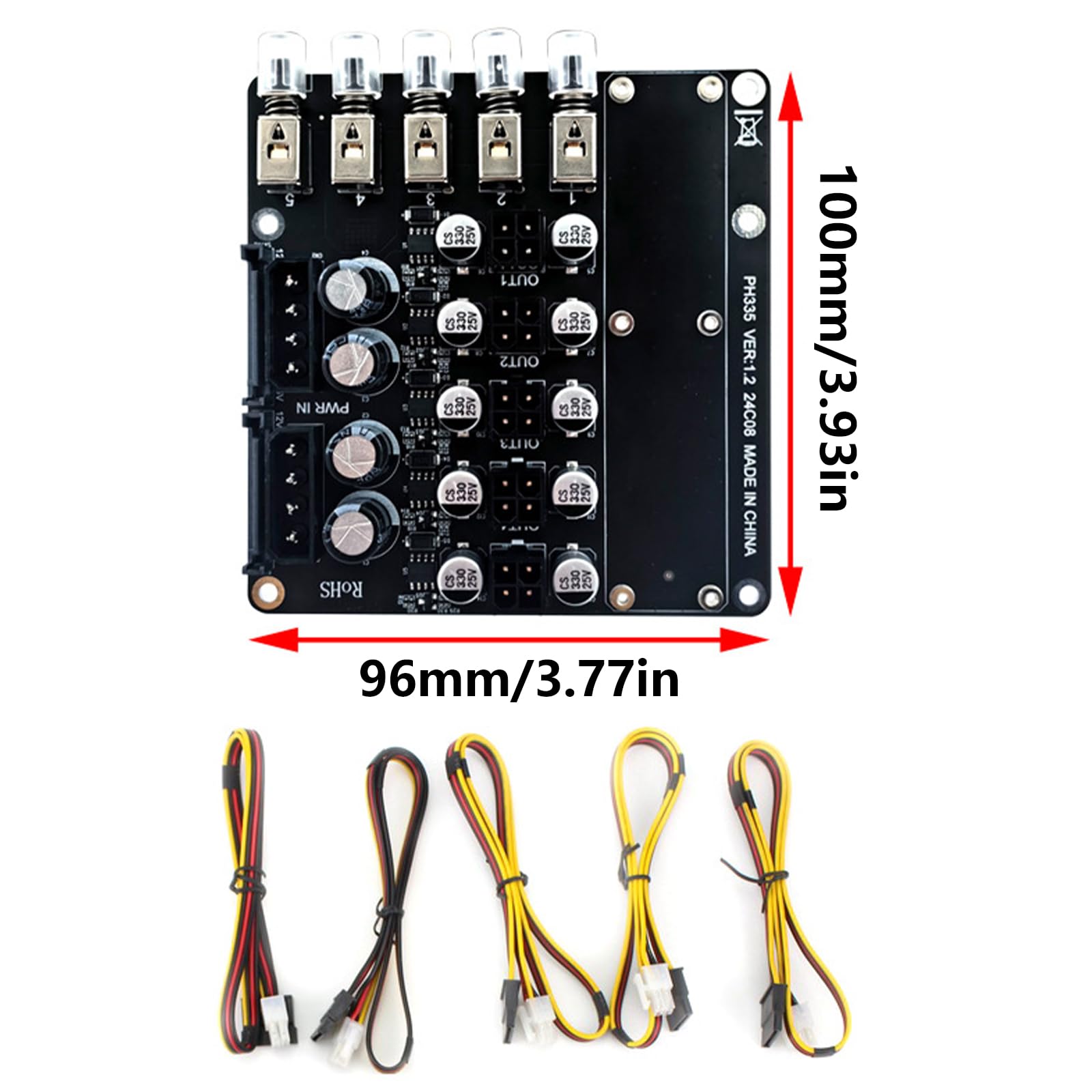 Adattatore di alimentazione multiplo, 2 x 4 pin a 4 pin 5 V 12 V scheda di alimentazione per la gestione dell'alimentazione, adattatore modulo Switcher per hard disk