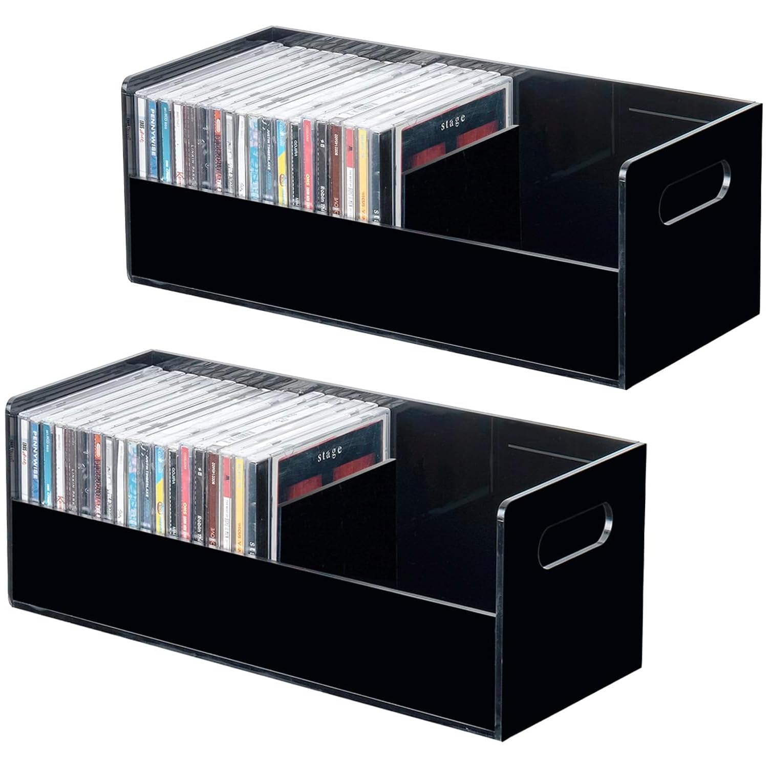 Amazon.com: MyGift Black Acrylic CD Storage Box, Stackable, Holds
