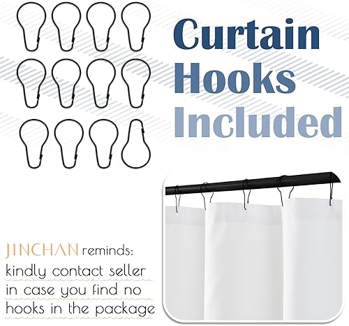 Miniatura 7 de jinchan Cortina de ducha blanca con rayas azules, cortina de ducha moderna para baño, repelente al agua de verano en baño, cortina de ducha de 70 x